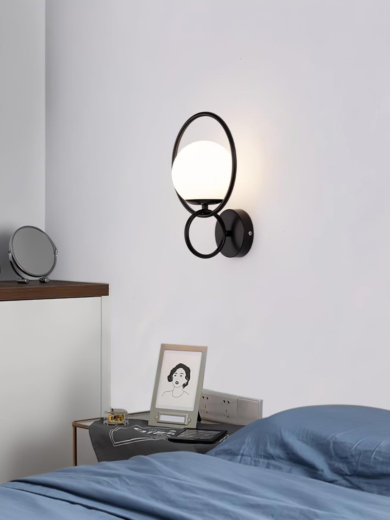 Modern Circle Global Wall Lamp - Sleek LED Sconce Lighting for Bedroom, Living Room & Hallway - Energy Efficient Home Decor Light Fixture