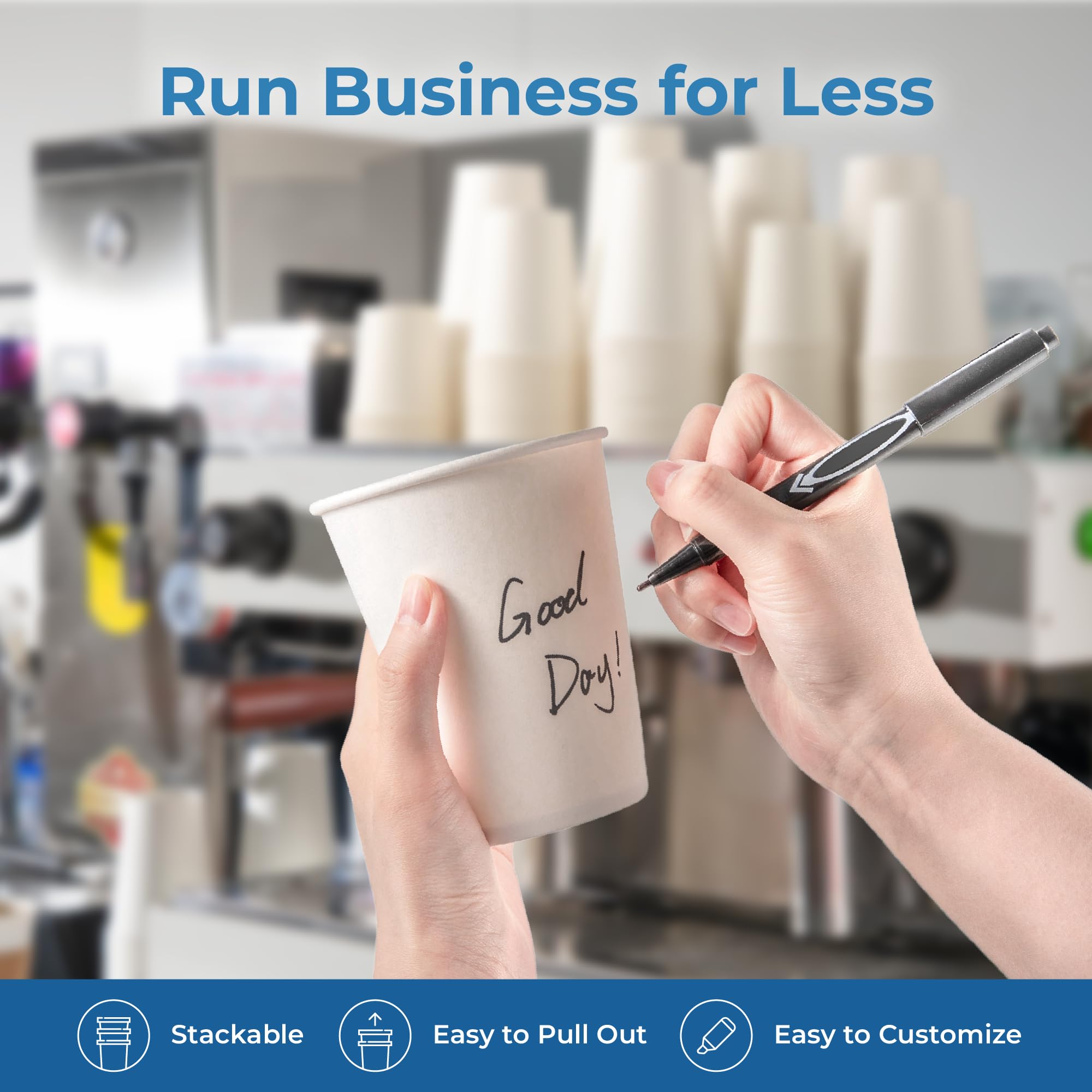 1000 Pack 6 oz Disposable Paper Coffee Cups - Premium White Hot/Cold Beverage Cups - Durable Thickened Bulk Paper Cups for Coffee, Tea, Juice - Perfect for Parties, Offices, Restaurants, Cafes, Home Use & Events