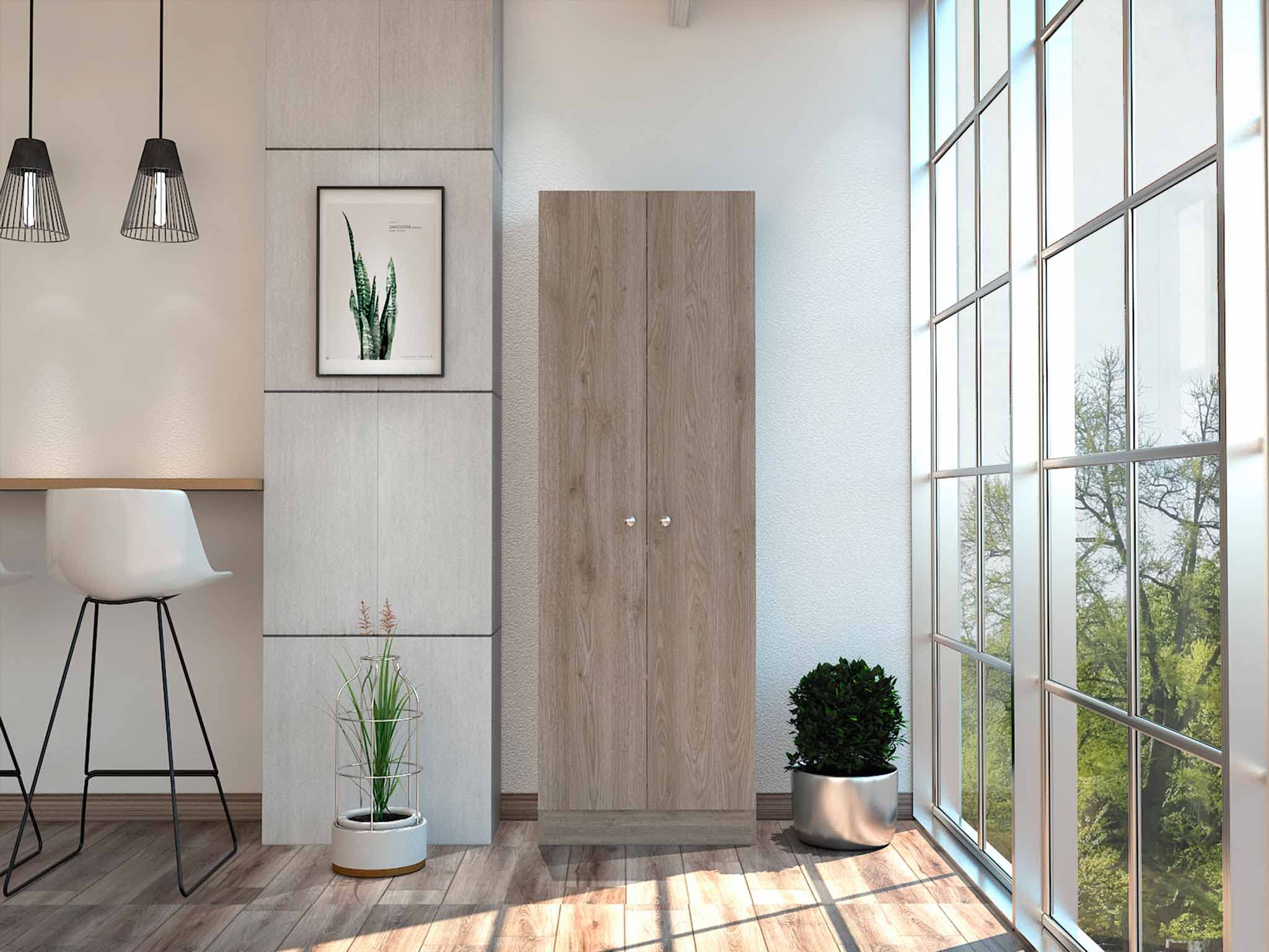 Virginia Double Door Storage Cabinet with 5 Adjustable Shelves, Light Gray - Perfect for Home, Office, Garage & Closet Organization