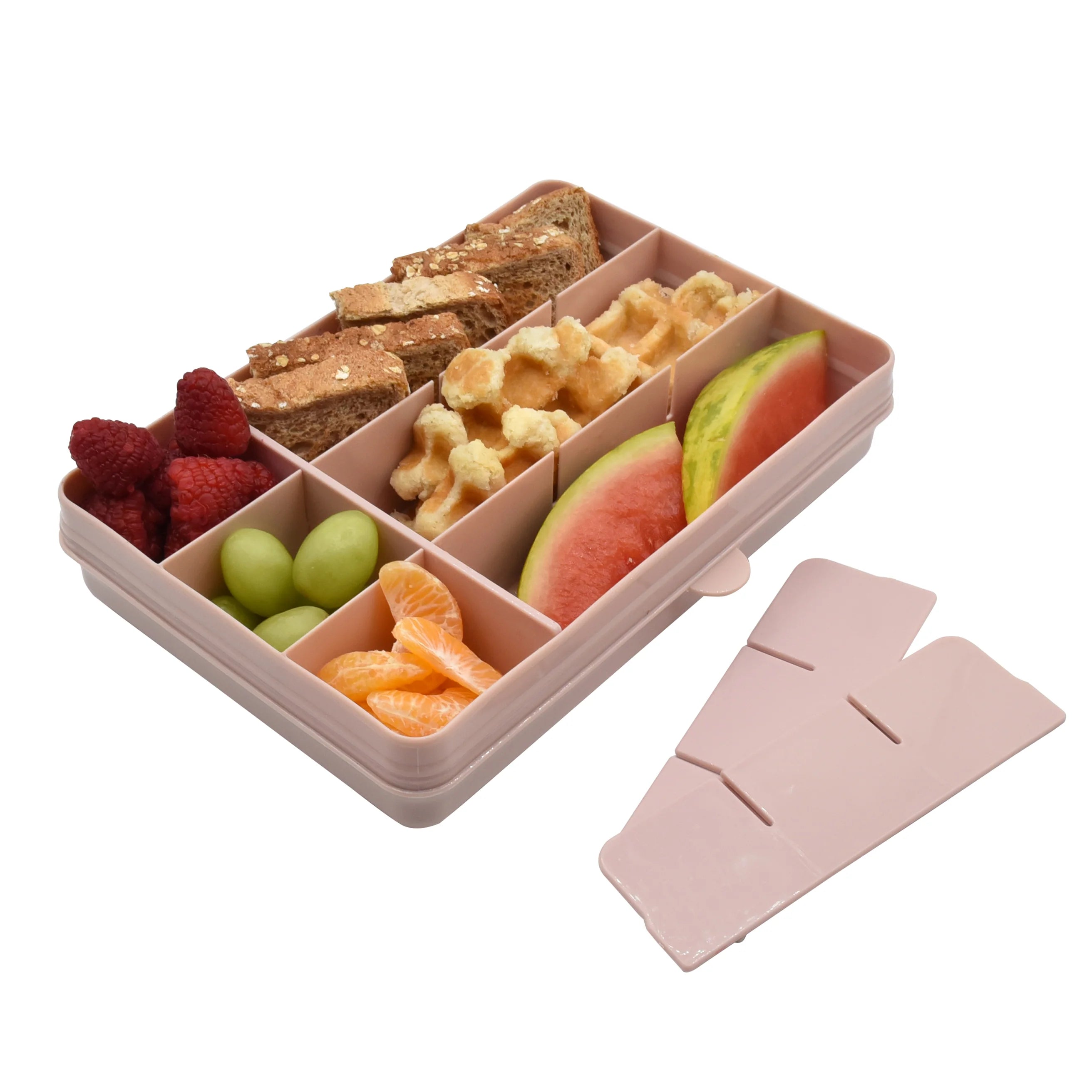 Melii Luxe Snackle Box - Premium Pink Snack Container for Parties, Picnics & On-the-Go | BPA-Free Food Storage with Dividers | Perfect for Charcuterie, Fruits & Treats