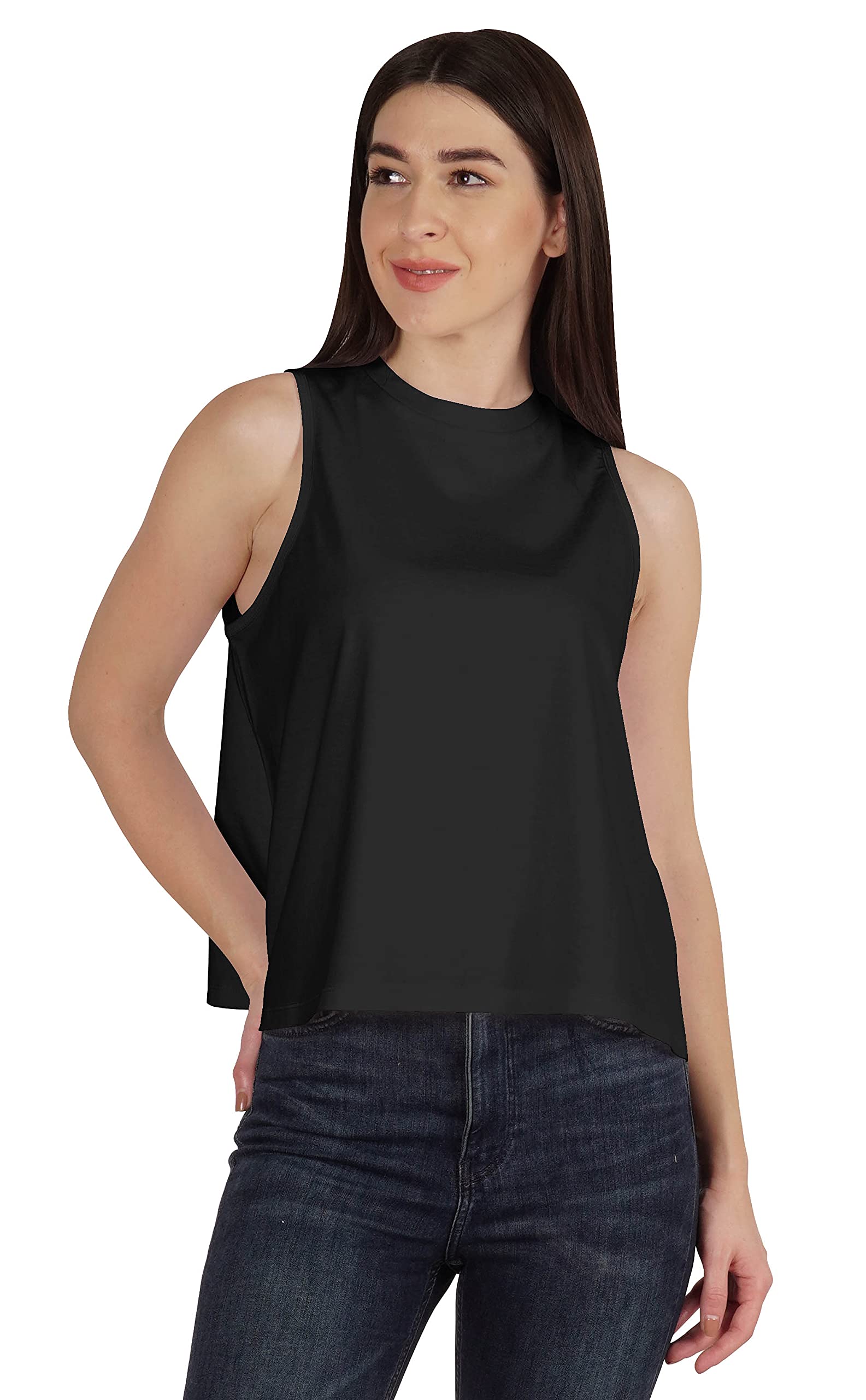 Inkmeso Women's Flowy Crop Tank Tops - Breathable Workout Shirts for Yoga, Gym & Summer Casual Wear | Comfortable Athletic Tops for Fitness & Daily Outfits