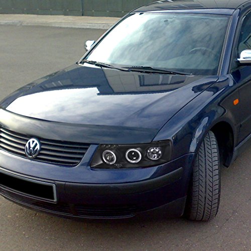 Spec-D Tuning LHP-PAS97JM-TM LED Projector Headlights with Halo & Corner Signal - Compatible with VW Passat B5 (1998-2005) - Black Housing - Enhanced Night Visibility & Style Upgrade for Daily Driving & Custom Builds