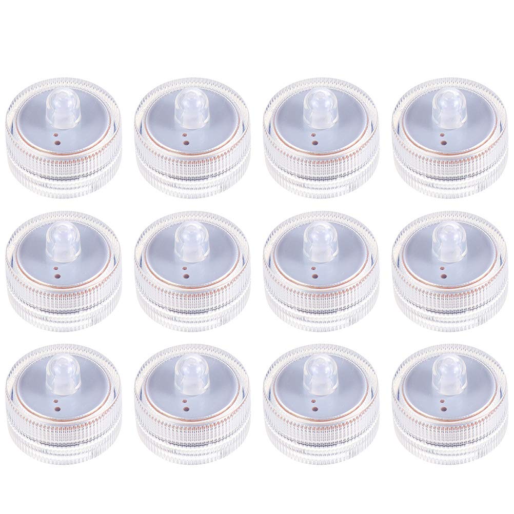 12pcs Waterproof LED Candle Lamps - Christmas & Aquarium Decor