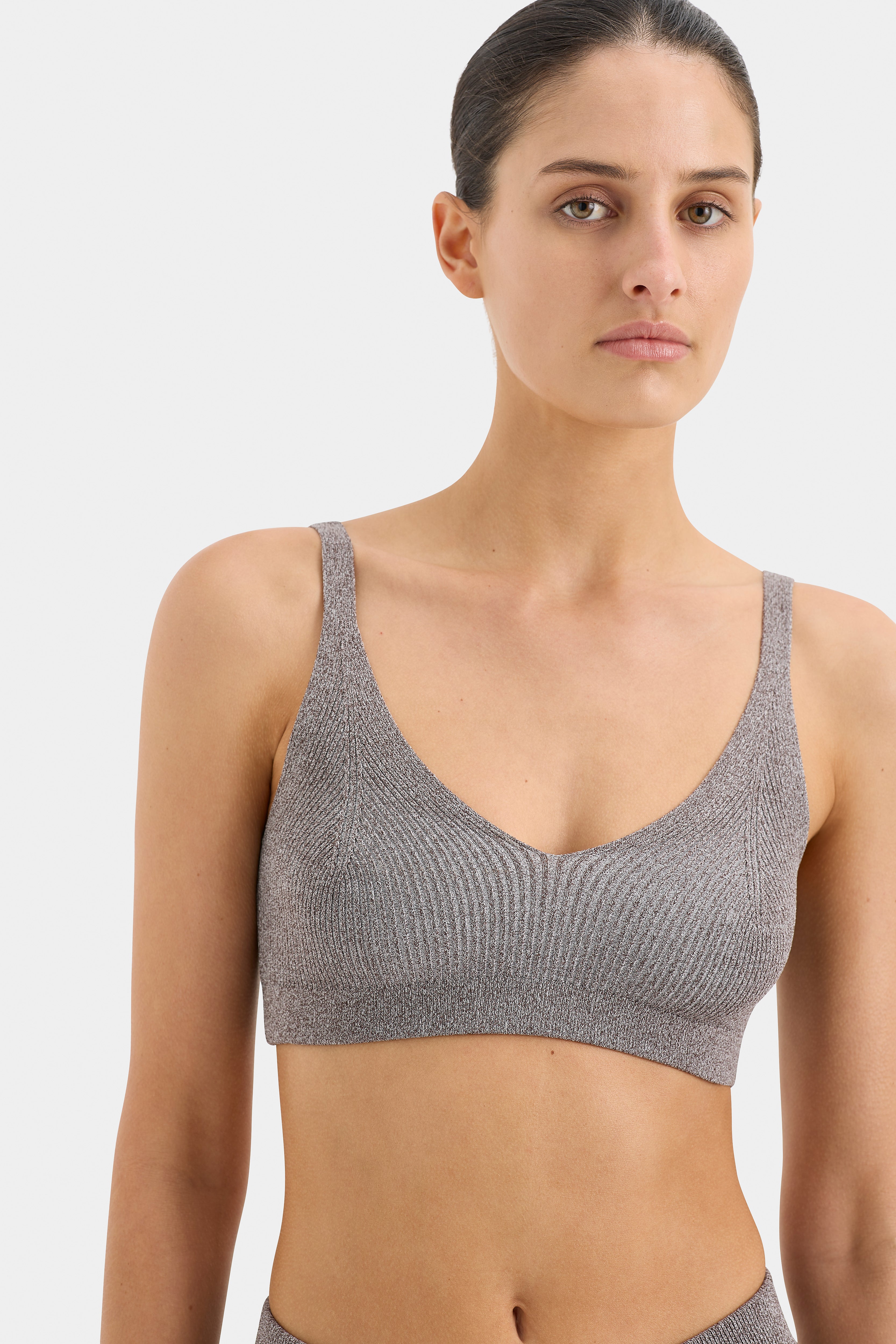 Rocio Bralette in Mocha Marle - Comfortable Lace Bralette for Everyday Wear, Yoga, and Lounge