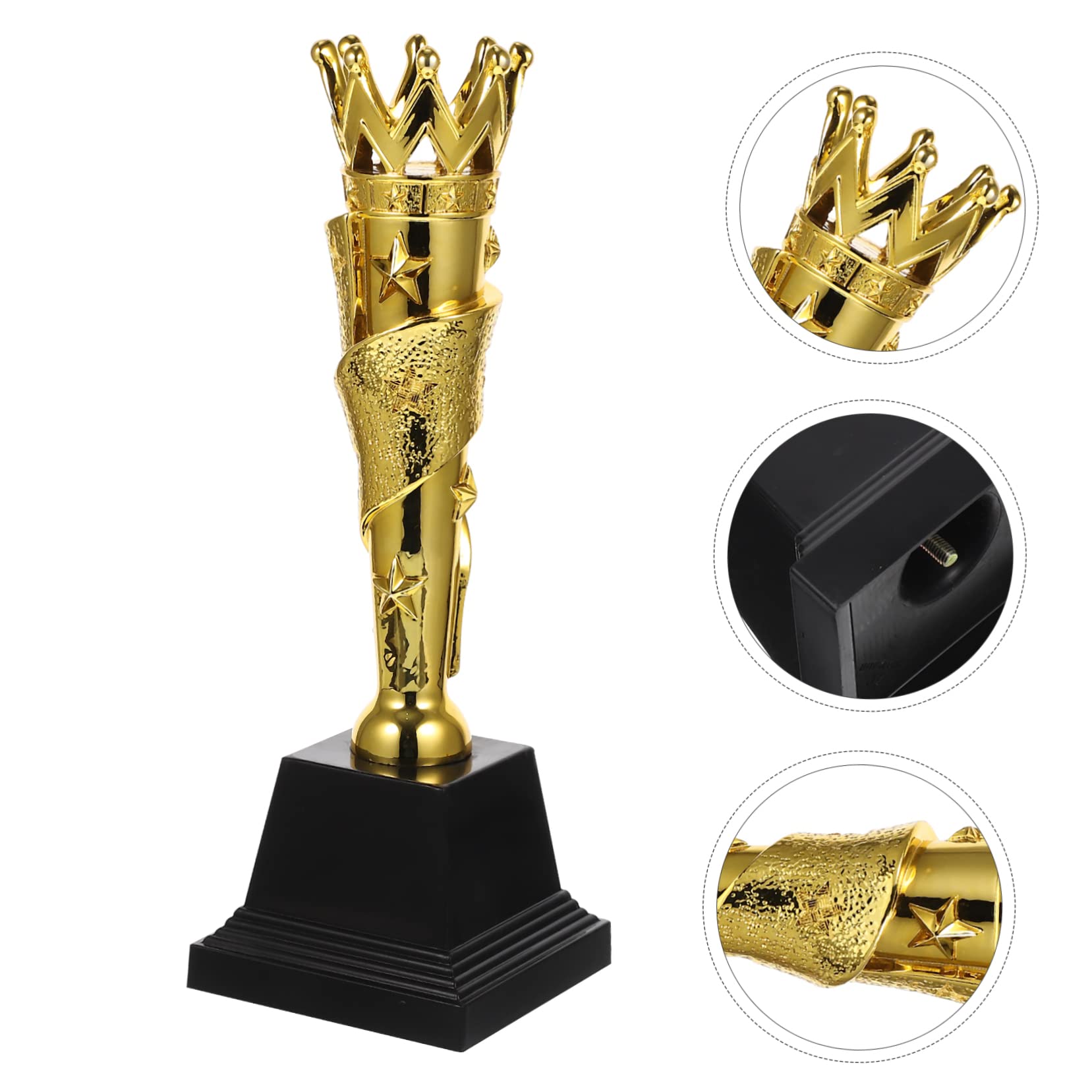 SUPVOX 2 Pack Small Gold ABS Plastic Trophies for Kids - Perfect for School Awards, Sports Achievements & Classroom Incentives