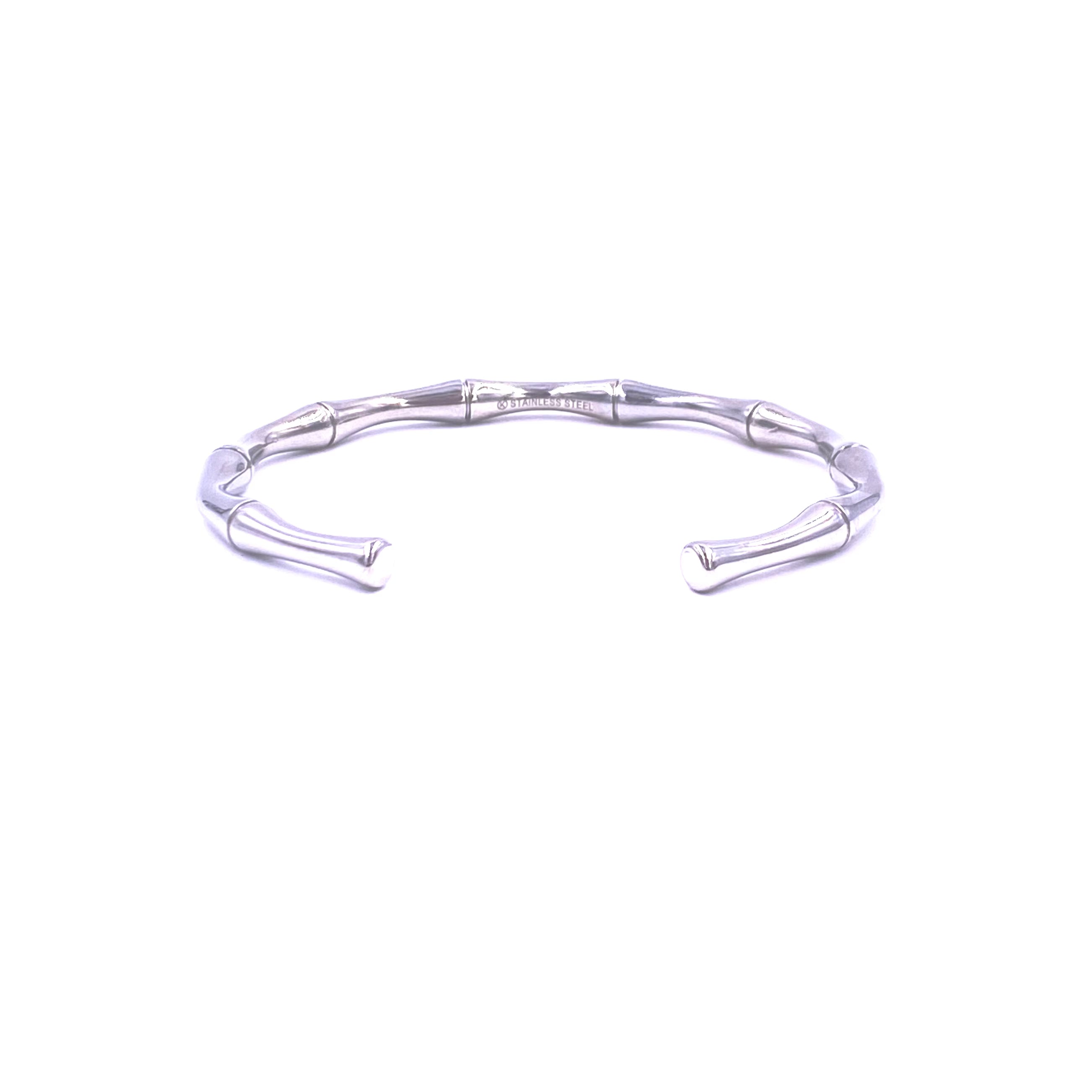 Ashley Gold Stainless Steel Bamboo Design Bangle Bracelet for Women - Elegant Fashion Jewelry Gift for Birthday, Anniversary & Special Occasions