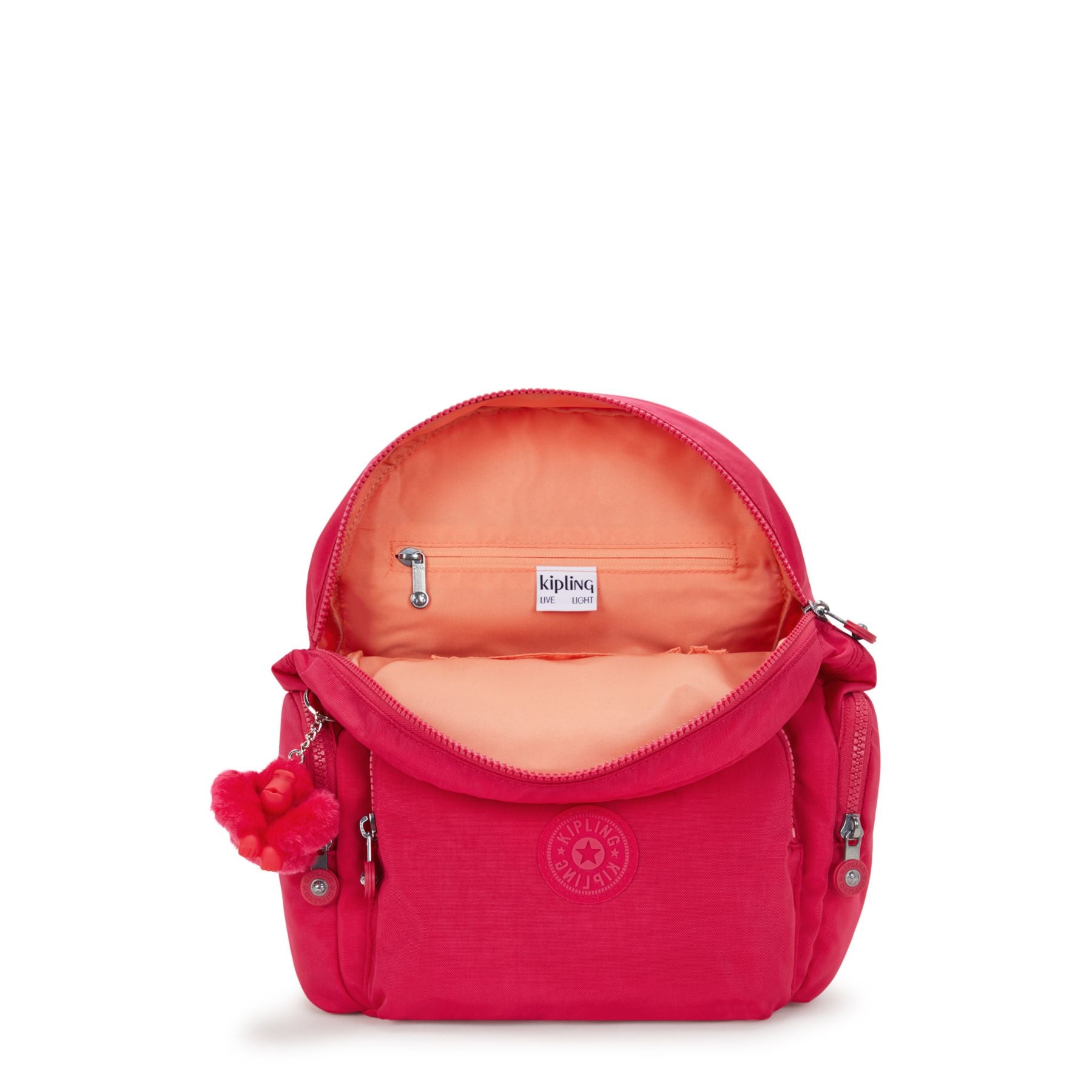Kipling City Zip Small Backpack for Women - Lightweight Travel Daypack, Water-Resistant Confetti Pink Crossbody Bag - Perfect for Work, School & Commuting