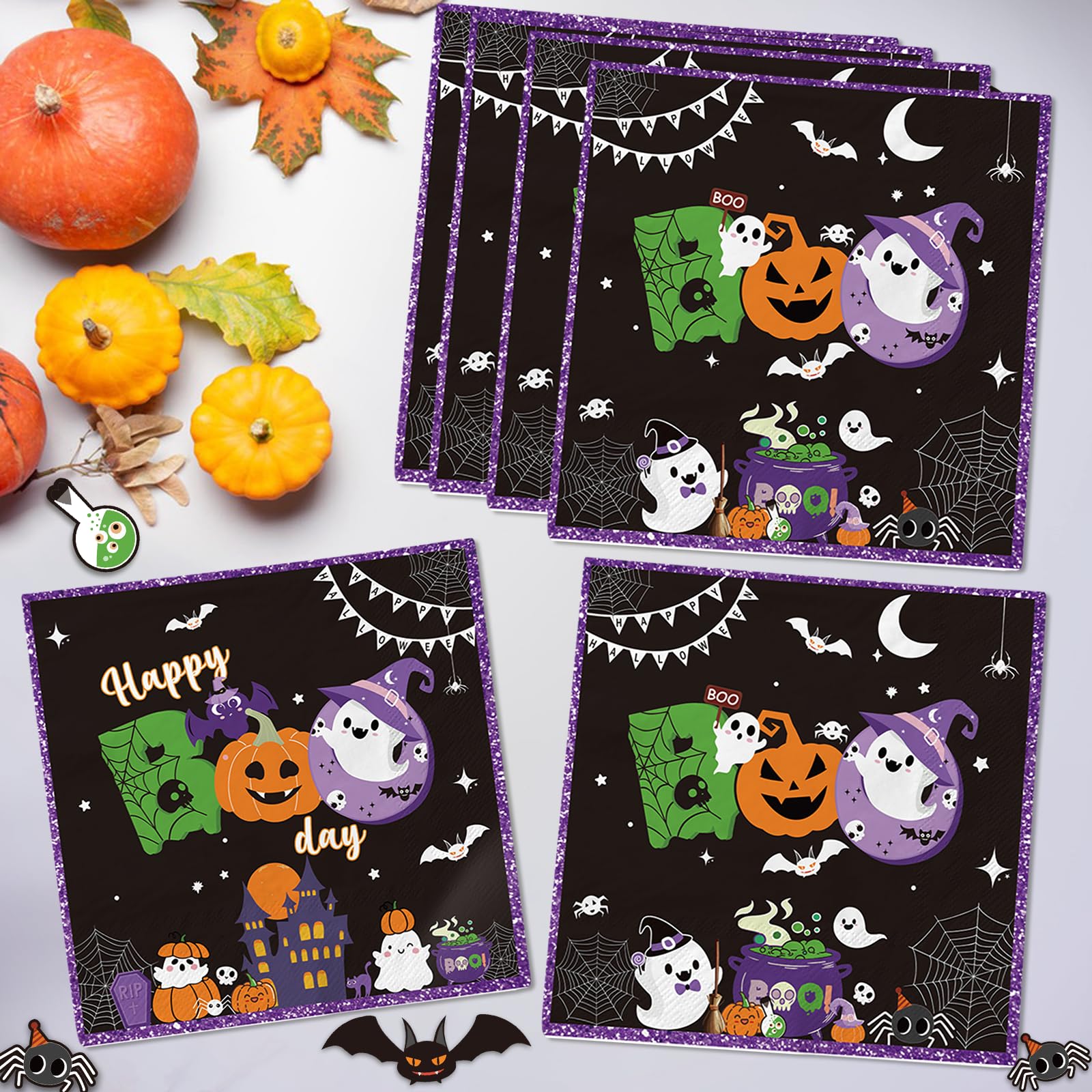 Booday Premium Party Napkins - Fun & Colorful Disposable Napkins for Kids & Adults - Perfect for Birthday Parties, Baby Showers & Celebrations
