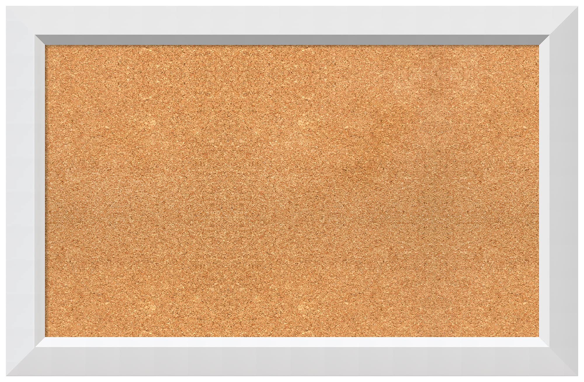 Natural Custom Cork Bulletin Board 34x22 Inches - Blanco White Wood Frame - Pin Board & Organization Board for Office, Home, or Classroom - Various Sizes Available