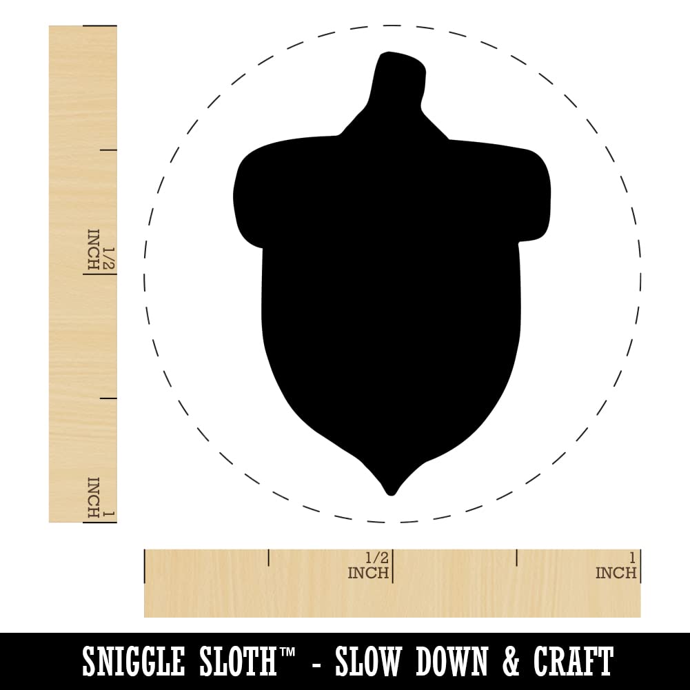 Acorn Solid Self-Inking Rubber Stamp - 1 Inch Medium Size with Black Ink - Perfect for Crafting, Planner Stamping, Scrapbooking & DIY Projects