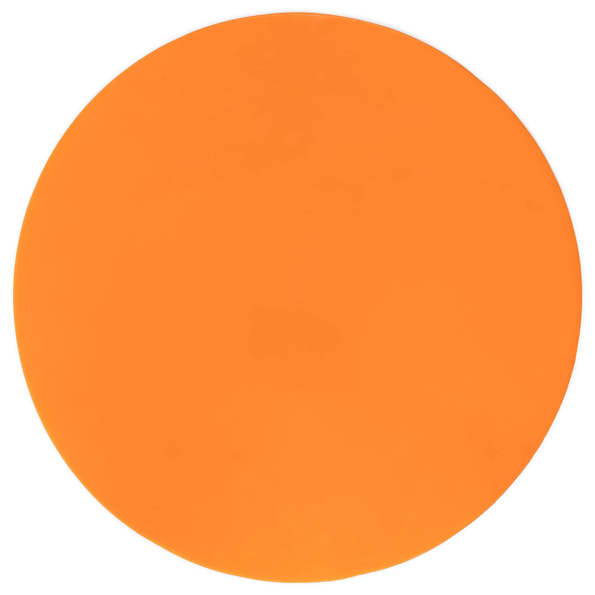 Champion Sports 10-Inch Round Poly Spot Markers - Set of 12 Orange Cones for Sports Training, PE Class, Field Day Activities & Social Distancing - Perfect for Gymnasiums, Playgrounds & Outdoor Games