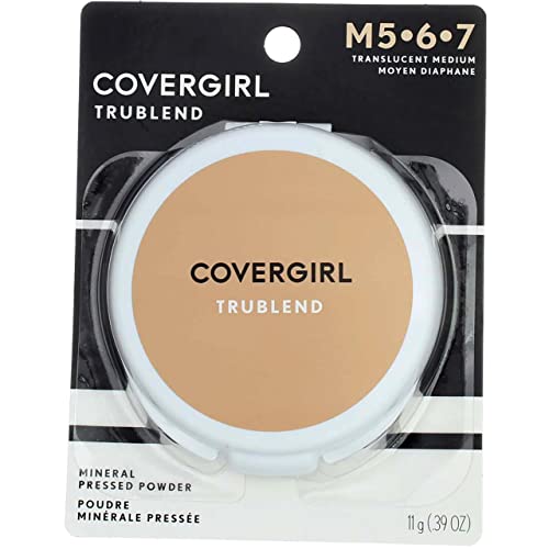 CoverGirl TRUblend Pressed Powder - Translucent Medium Shade 4, 2-Pack | Oil Control & Matte Finish for All-Day Wear | Perfect for Daily Makeup & On-The-Go Touch Ups
