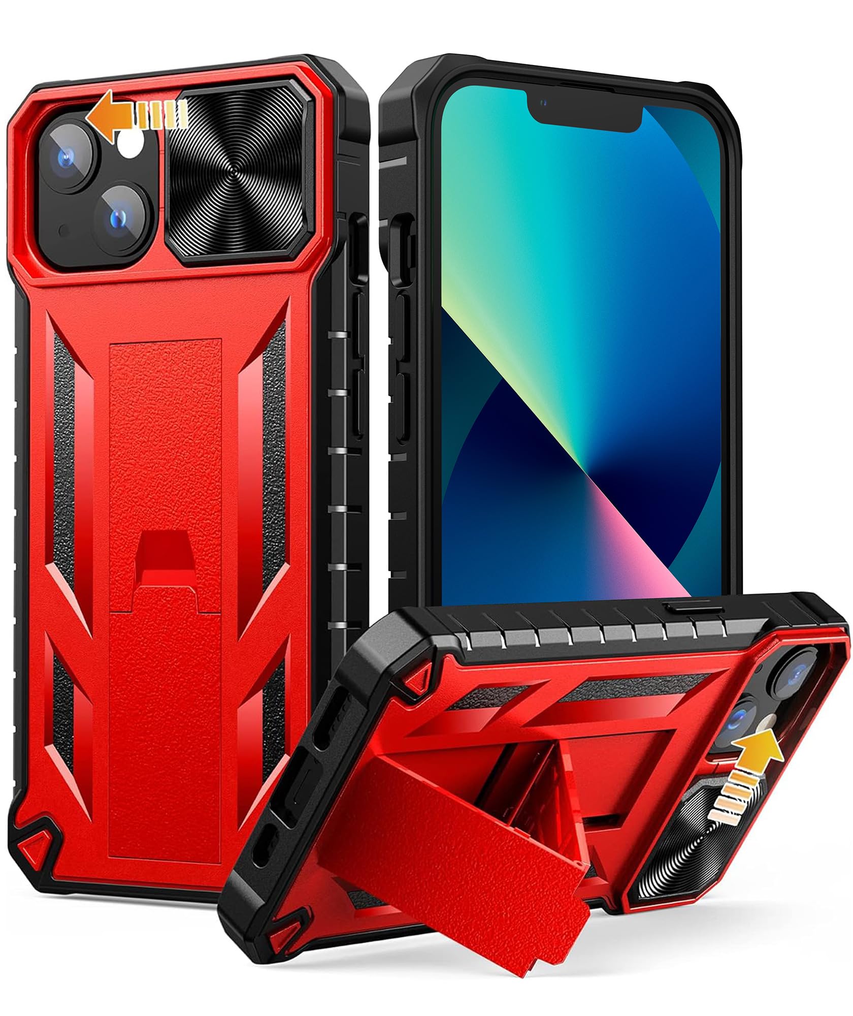 SOiOS for iPhone 16e Case 2025: Military Grade Shockproof Protective Phone Cover with Kickstand | Compatible with iPhone 13/14 | Durable TPU Rugged Bumper & Textured Matte Hybrid Design | Perfect for Outdoor Activities, Work & Daily Use