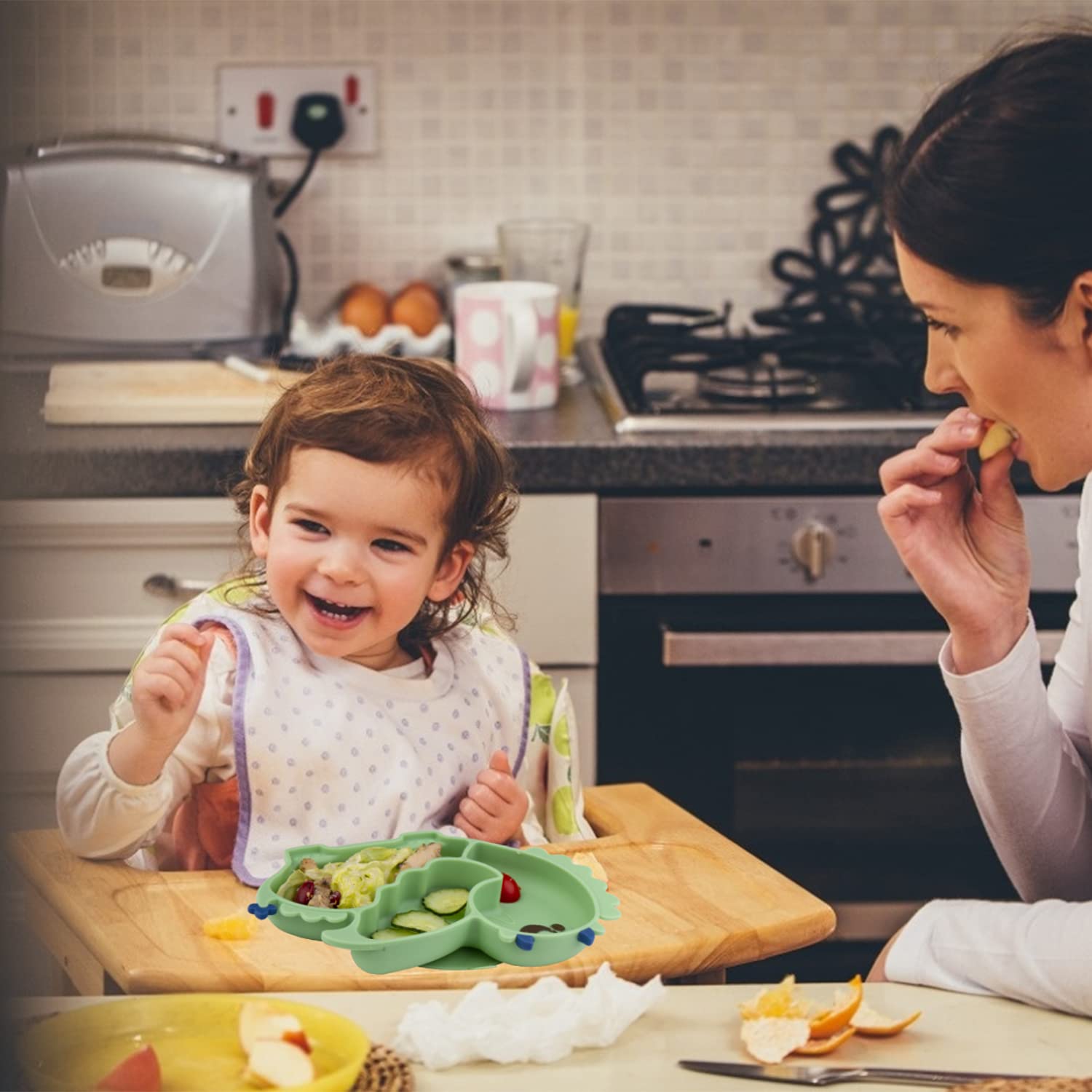 Non-Slip Silicone Suction Plate & Bowl Set for Babies & Toddlers - BPA-Free Dishwasher Safe Baby Feeding Set - Perfect for Highchairs, Travel & Mess-Free Mealtime