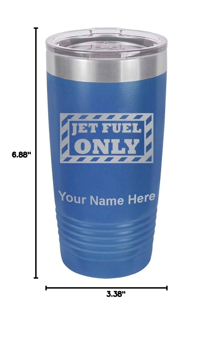 LaserGram 20oz Vacuum Insulated Stainless Steel Tumbler Mug - Personalized Engraved Travel Coffee Cup with Leak-Proof Lid (Dark Blue) | Keeps Drinks Hot/Cold for Hours - Perfect for Office, Gym, Camping & Road Trips
