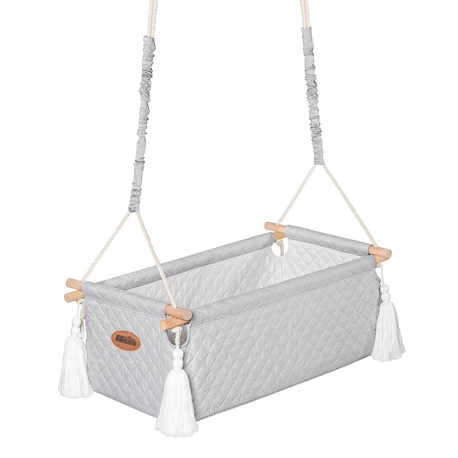BBkids Baby Hammock Crib - Organic Muslin Blanket & Mattress Cover - Newborn Swing Cradle for 0-5 Months - Perfect for Nursery, Bedroom & Travel - Gentle Rocking for Soothing & Sleep