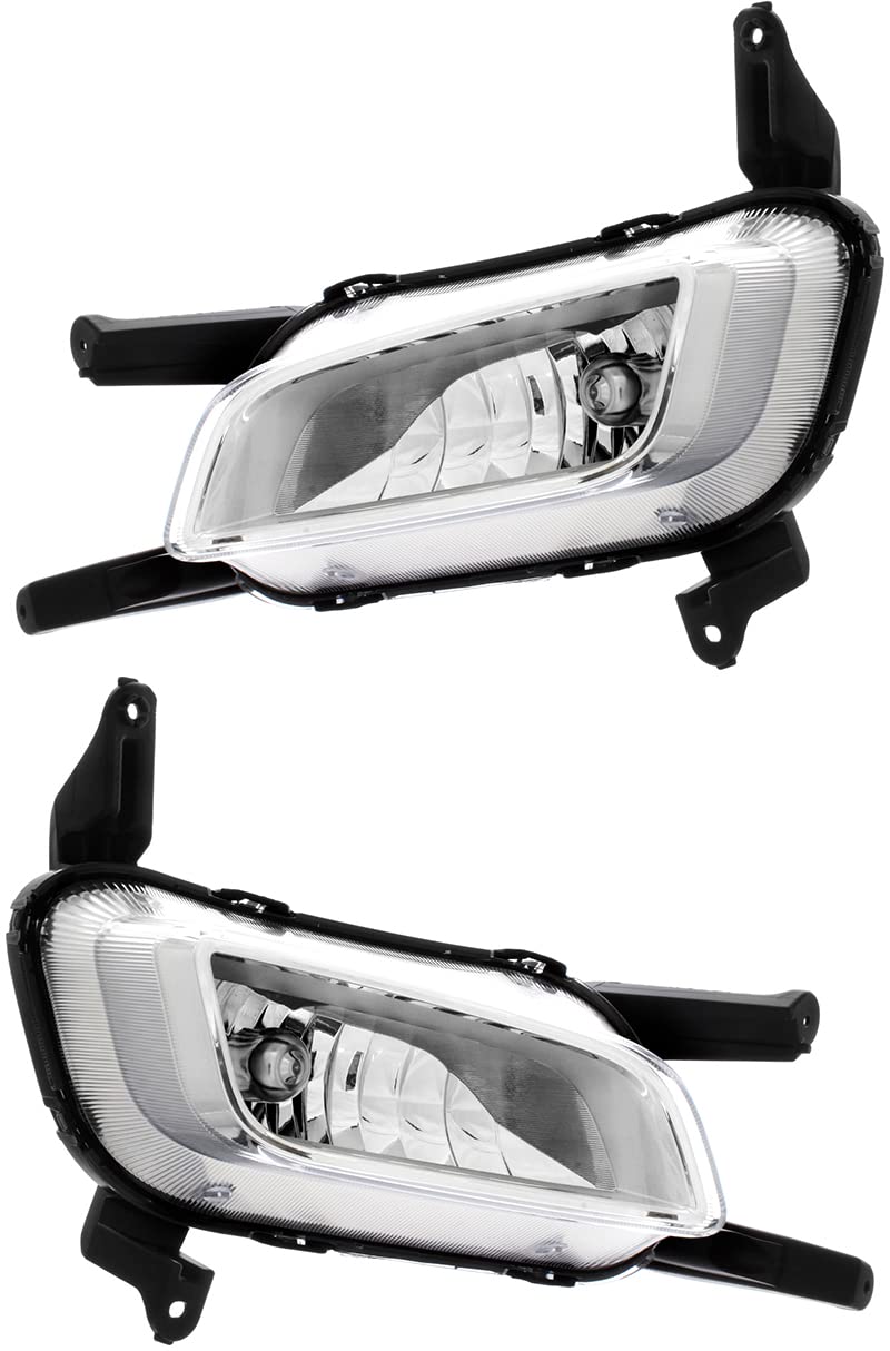 Kia Optima Fog Lights Replacement Set - Driver & Passenger Side Compatible with 2014-2015 Models | Durable LED Fog Lamps for Enhanced Visibility in Rain, Fog & Night Driving