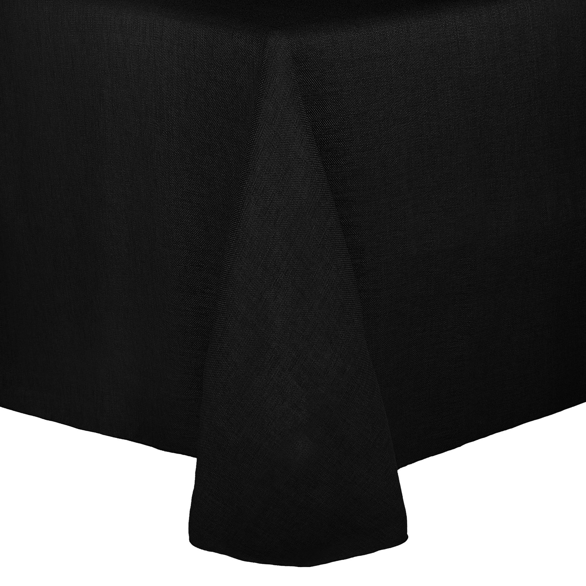 10-Pack Havana 52 x 70-Inch Oval Tablecloth - Premium Faux Burlap Basket Weave Design in Black - Perfect for Dining Tables, Buffets, and Special Events