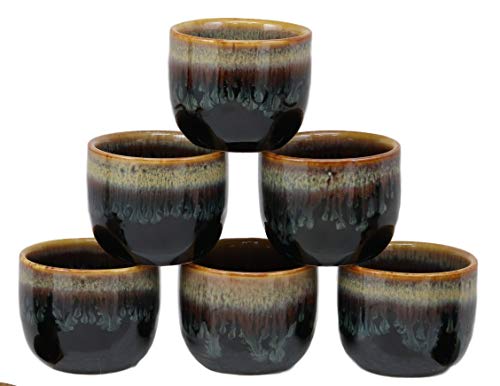 Brown And White Waterfall Pack of 6 Sake Cups