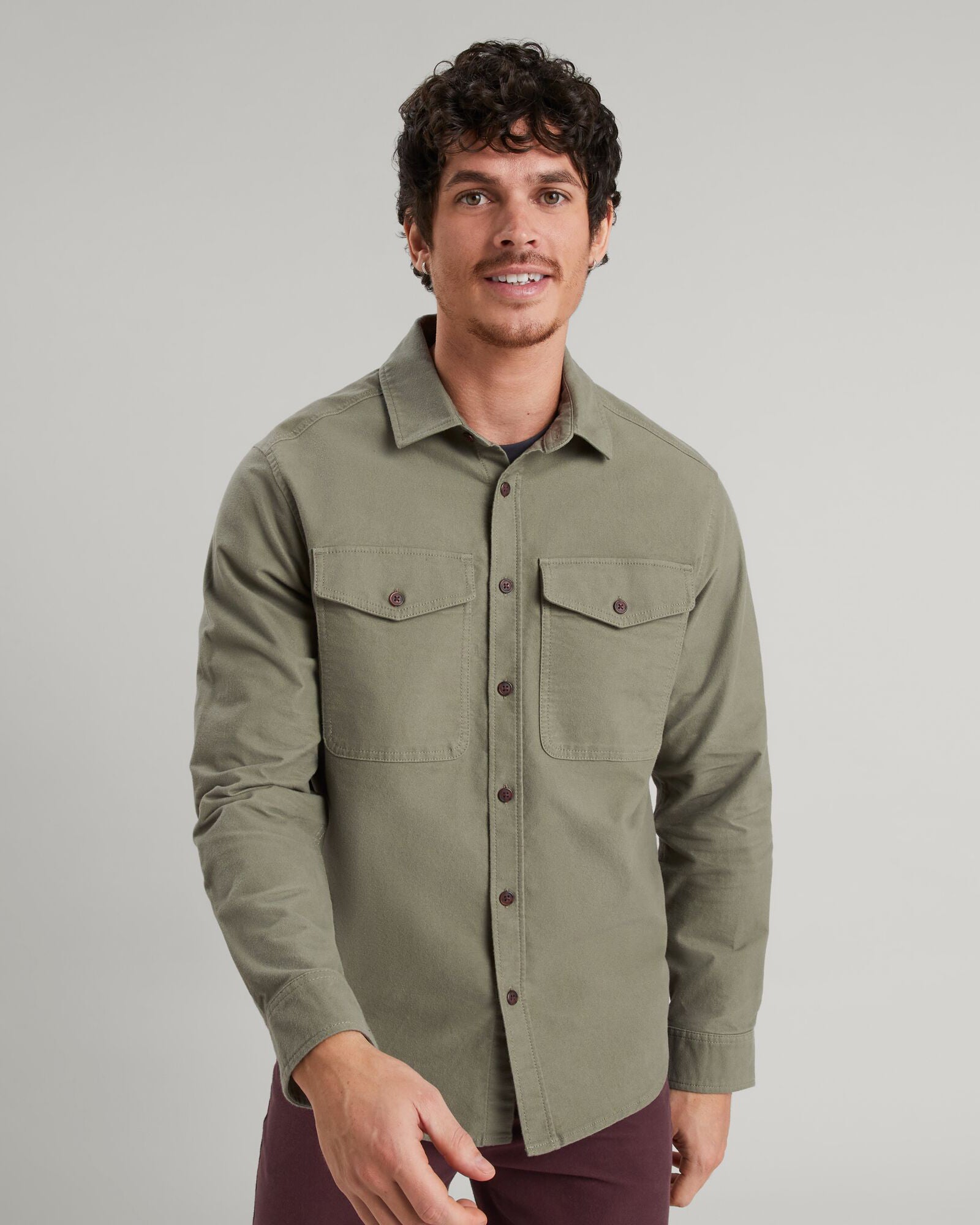 Men's Huntly Moleskin Long Sleeve Shirt - Comfortable Casual Button Down Shirt for Men, Beech Brown - Perfect for Outdoor Adventures, Office Wear & Everyday Style