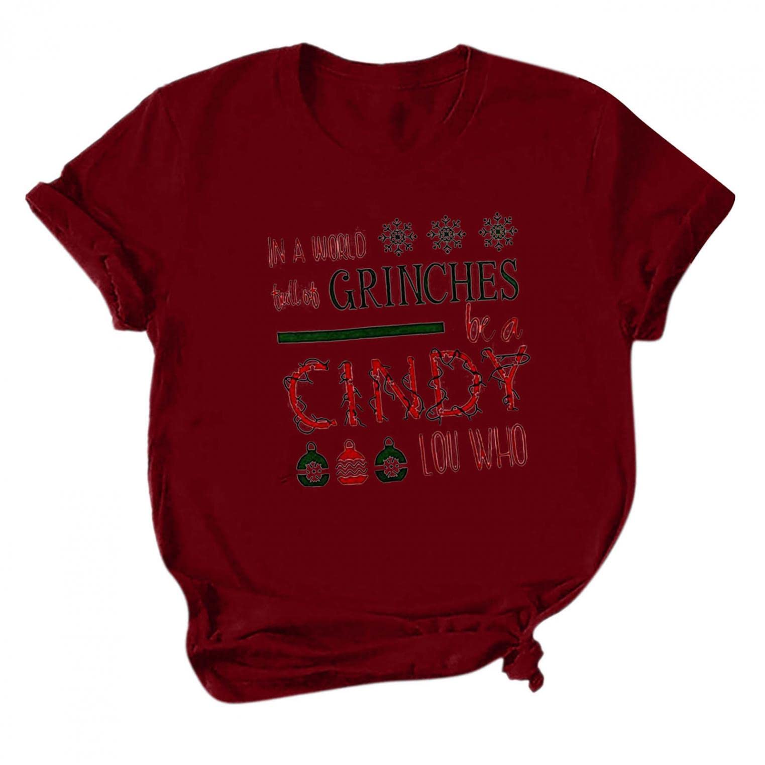 Funny Christmas Ugly Sweater T-Shirt for Women - Short Sleeve Holiday Print Blouse & Casual Tunic Top | Perfect for Ugly Christmas Parties, Office Holiday Events & Family Gatherings