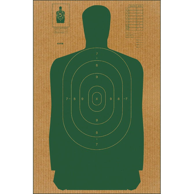 B27 Green Cardboard Silhouette Shooting Target - Outdoor Archery & Airsoft Practice, Perfect for Backyard Training and Range Shooting
