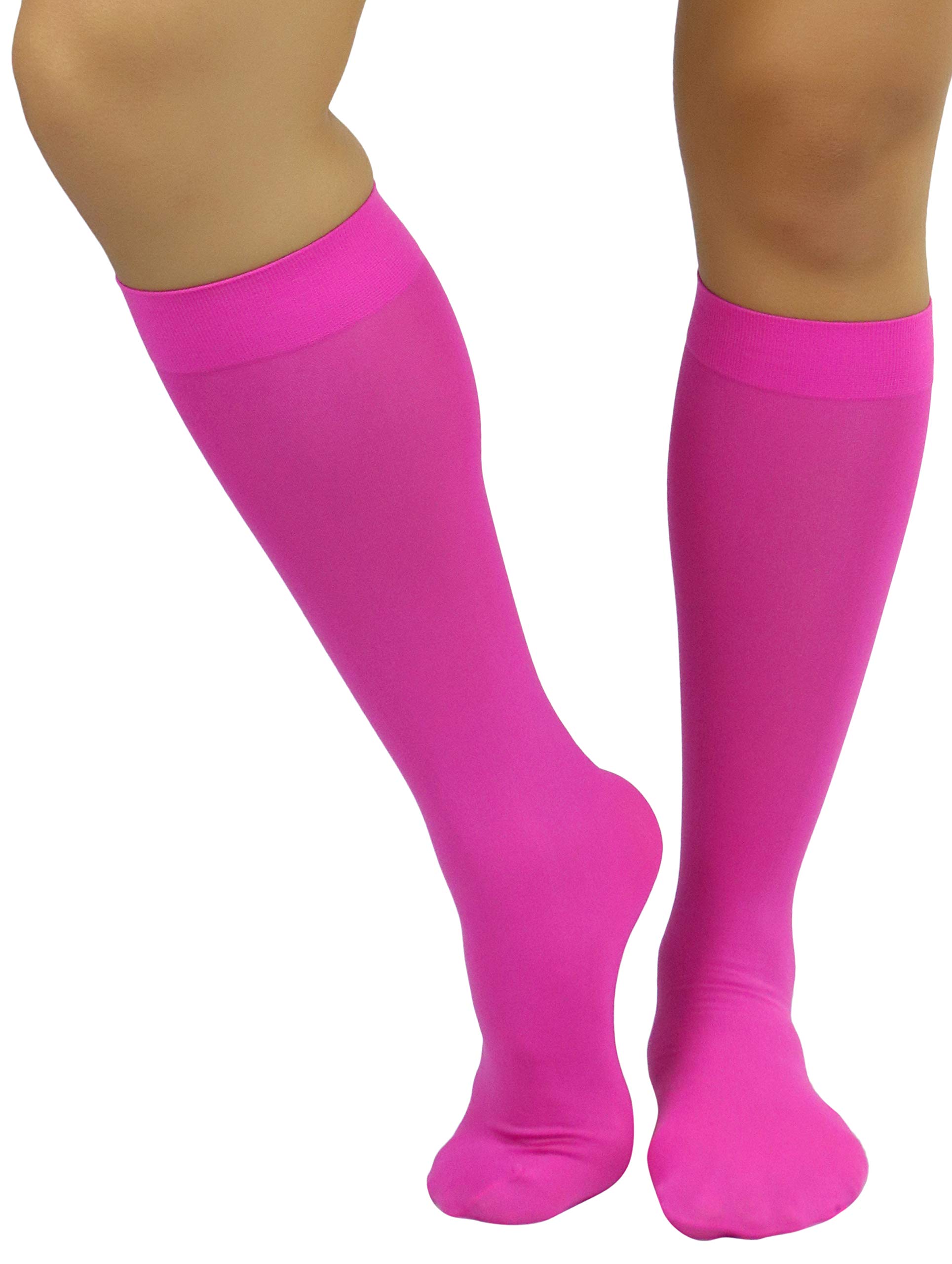 ToBeInStyle Women's Fashion Opaque Nylon Knee High Socks - Warm Winter Boot Socks for Women, Non-Slip Comfortable Crew Socks for Boots, Shoes & Casual Wear