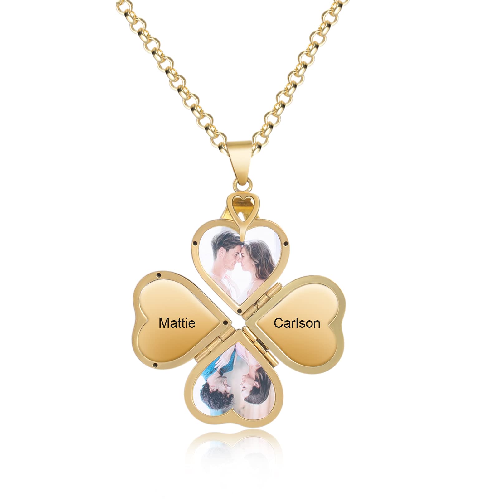 Personalized Heart Locket Necklace for Women - Custom Engraved Name & Photo Charm - Romantic Keepsake Gift for Mom, Wife, Girlfriend - Perfect for Anniversaries, Birthdays & Valentine's Day