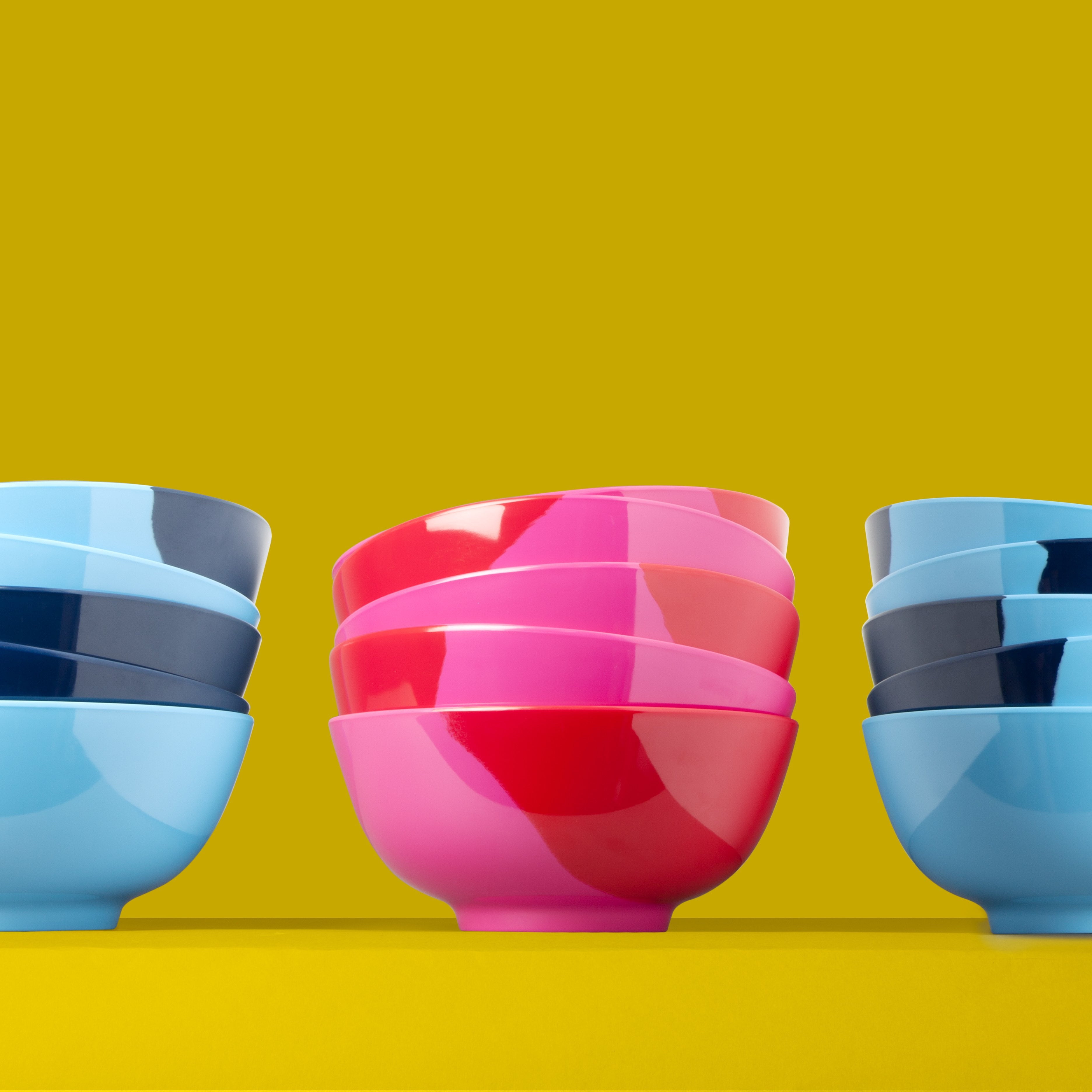 Premium 4-Piece Melamine Bowl Set - 1/2 & 1/2 Fuchsia/Red Design by Thomas Fuchs Creative | Durable & Stylish Serving Bowls for Salads, Snacks, Parties & Outdoor Dining