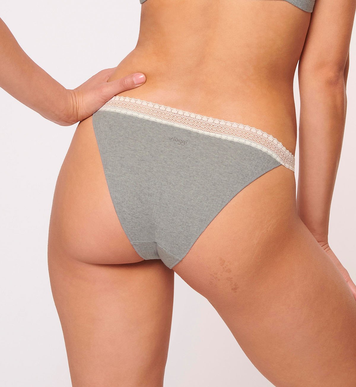 SLOGGI GO RIBBED TANGA TWIN PACK - Comfortable Cotton Underwear for Women, Seamless Panties Set - Perfect for Everyday Wear, Yoga & Lounge