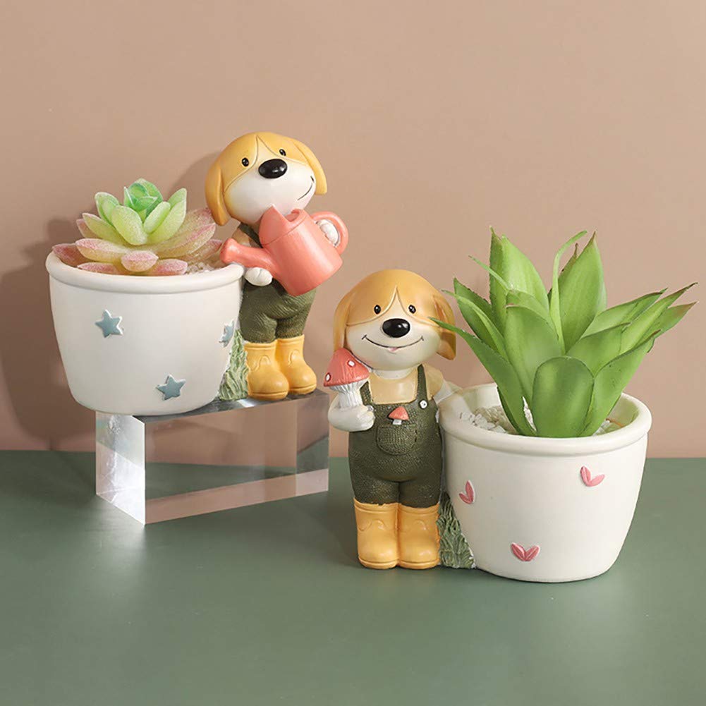 Cute Animal Shaped Succulent Planter Pots - Panda, Fox, Cow, Elephant, Sheep & Zebra Designs for Mini Cactus & Plants | Perfect for Home & Office Decor, Desk Decorations, Gift Ideas & Indoor Gardening