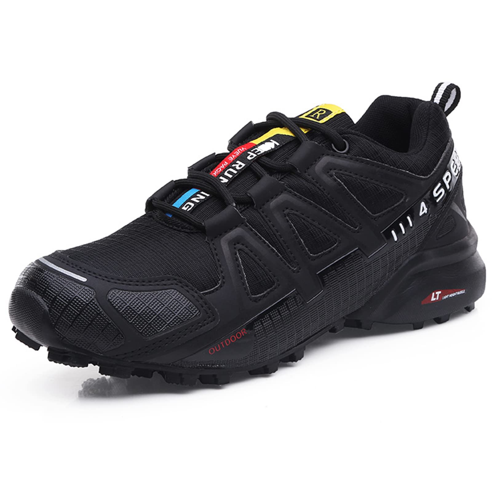 WYUKN MTB Cycling Shoes for Men - New Upgraded Mountain Bike Shoes, Premium Breathable & Durable Black Cycling Shoes Size 46EU - Perfect for Trail Riding & Road Biking