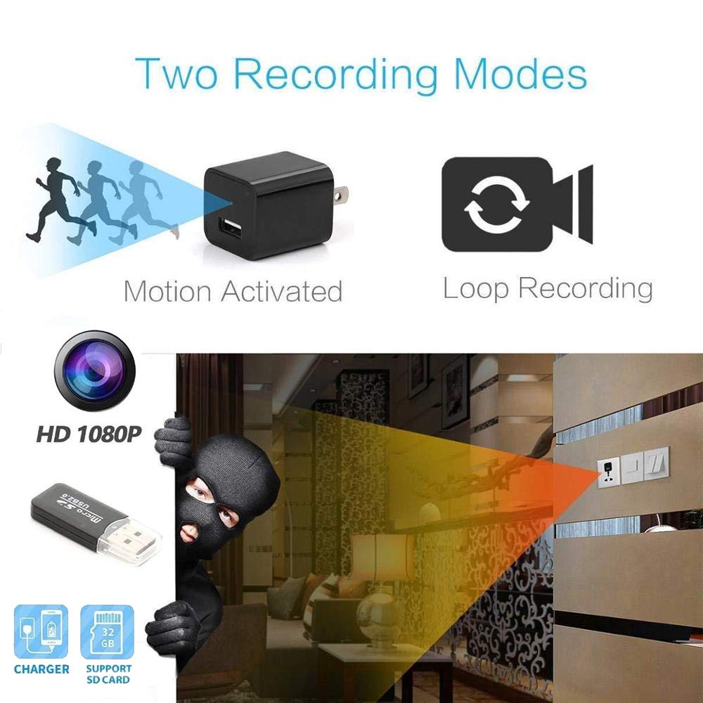 Spy Spot USB Wall Plug Hidden Camera - Mini Covert Surveillance Device for Home Security & Office Monitoring