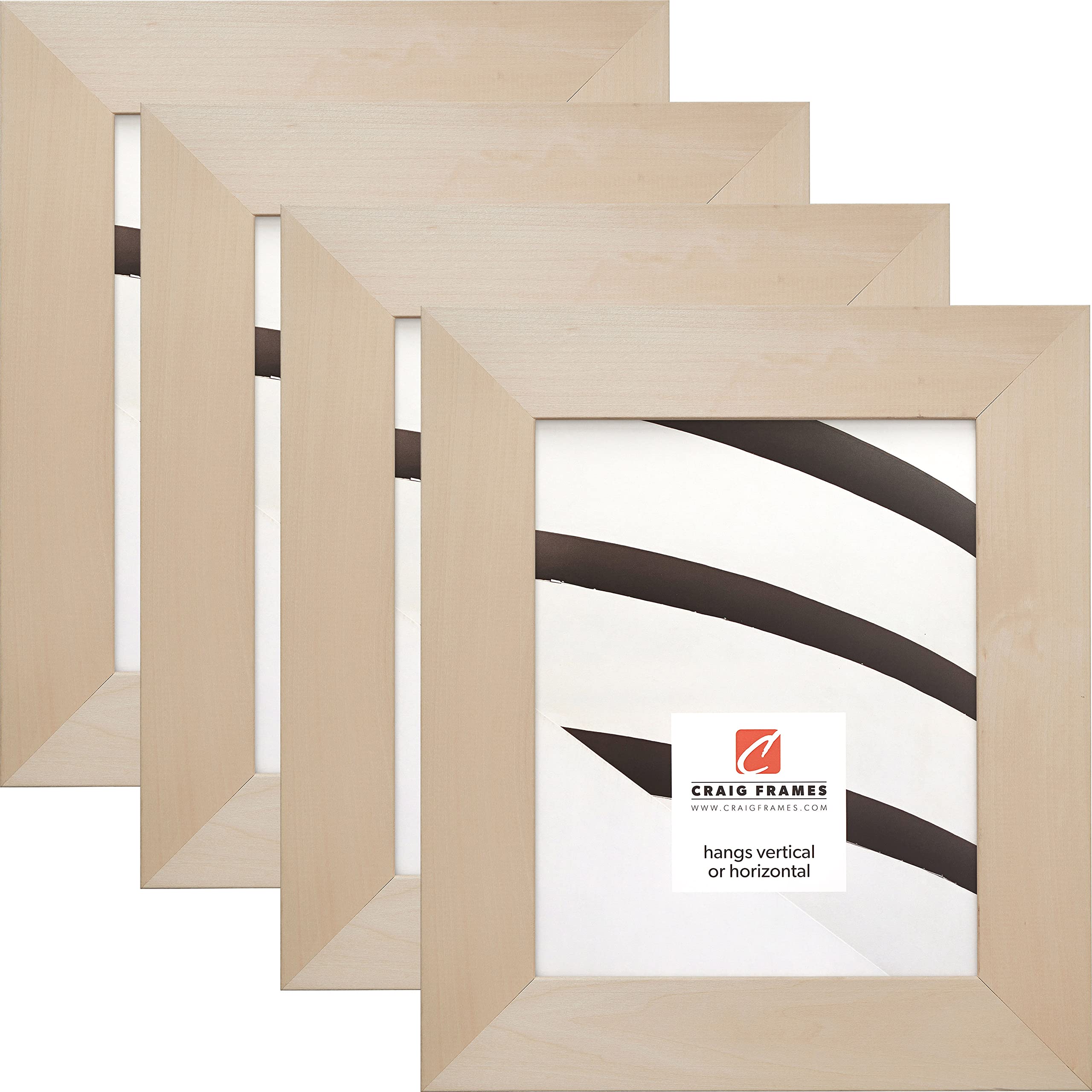 Craig Frames DIY Unfinished Wood Picture Frame 17x22 Inch Natural Set of 4 - Perfect for Custom Art Projects, Photo Displays & Home Decor