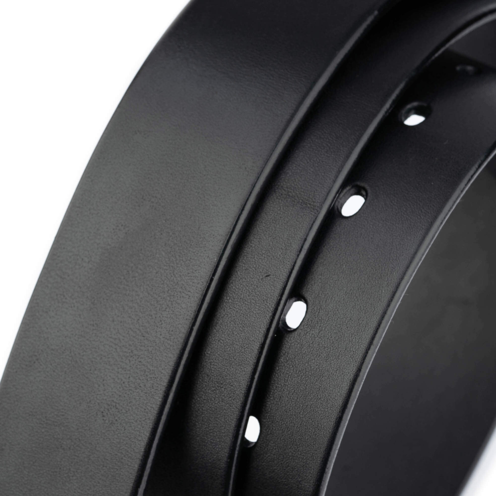 4.0 cm Black Thick Genuine Leather Belt Strap - Replacement Strap for Versace Buckles with Pre-Made Holes | Perfect for Dress Pants, Jeans & Formal Attire