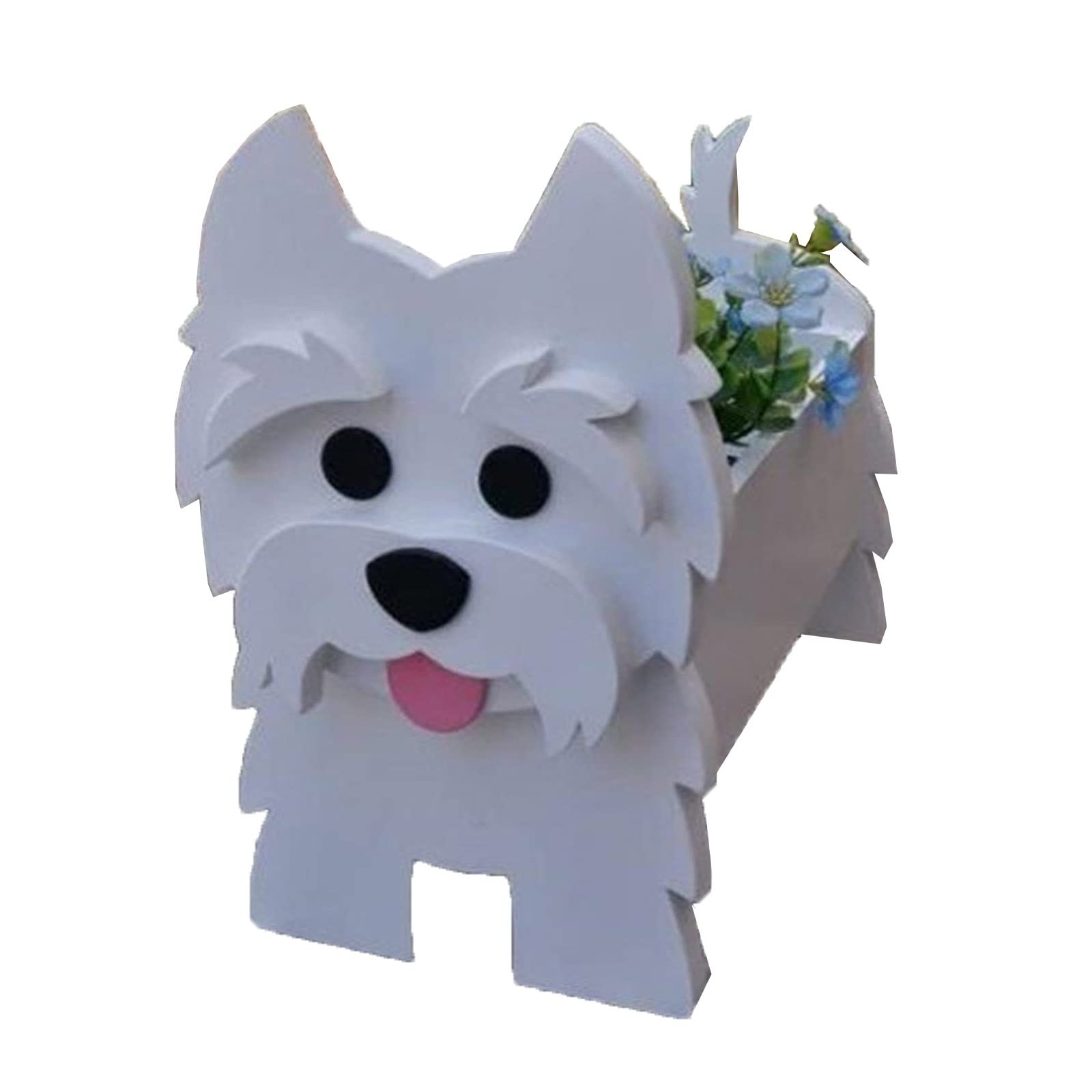 Cute Dog Planter Box - PVC Pet Planter Container for Flowers & Plants | Home & Garden Decor Gift (West Highland White Terrier, English Bulldog) | Perfect for Indoor Houseplants, Outdoor Garden Decor & Unique Gift Ideas