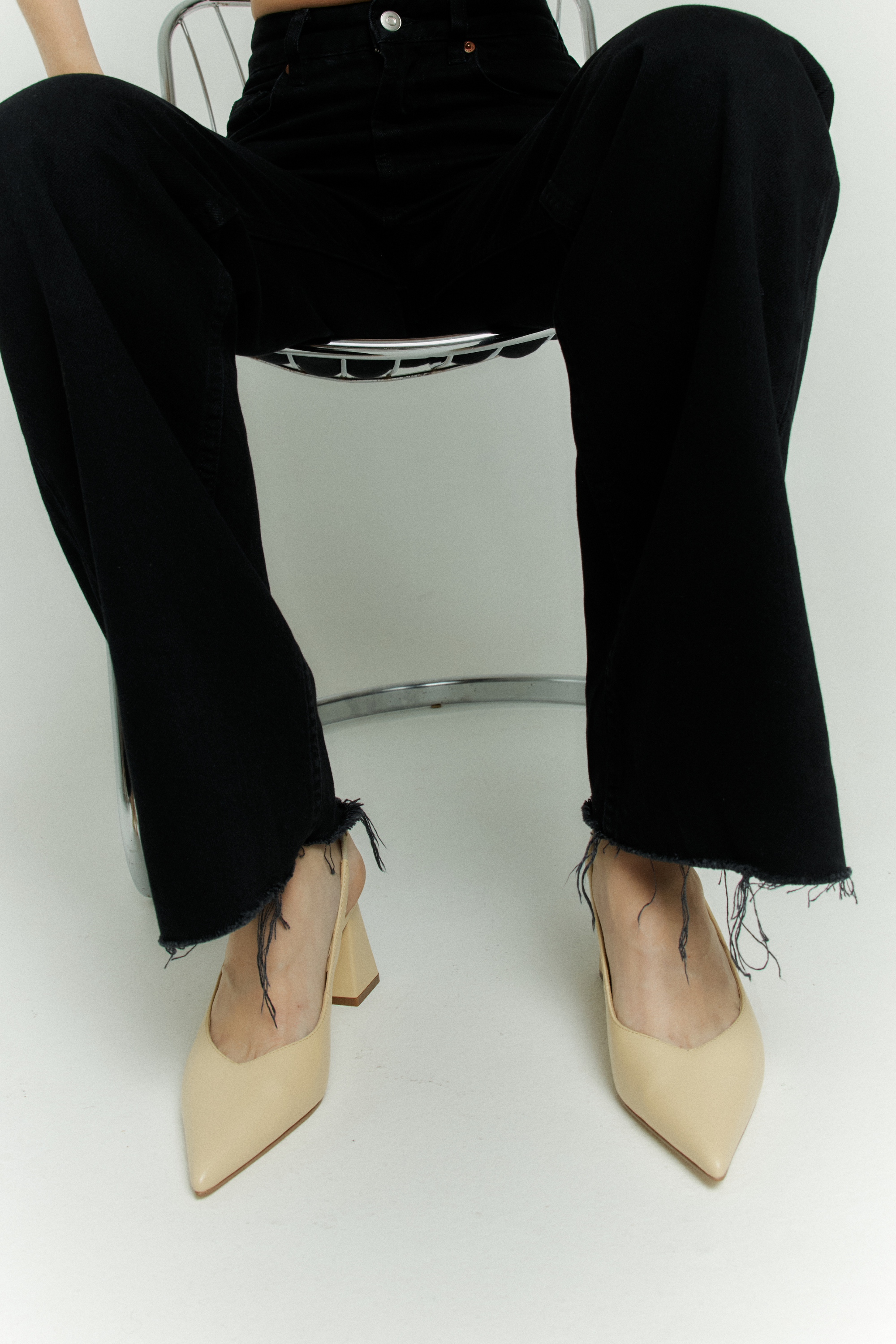 Yankee Slingback Block Heel Sandals - Custard Yellow Genuine Leather Women's Shoes for Summer, Weddings & Office Wear