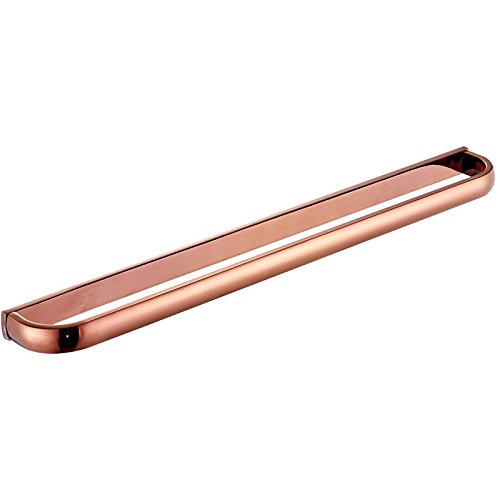 European Style Simple Copper Towel Rack - Rose Gold Bathroom Double Lever Towel Bar for Modern Bathrooms | Durable & Stylish Bathroom Hardware for Towel Storage & Organization