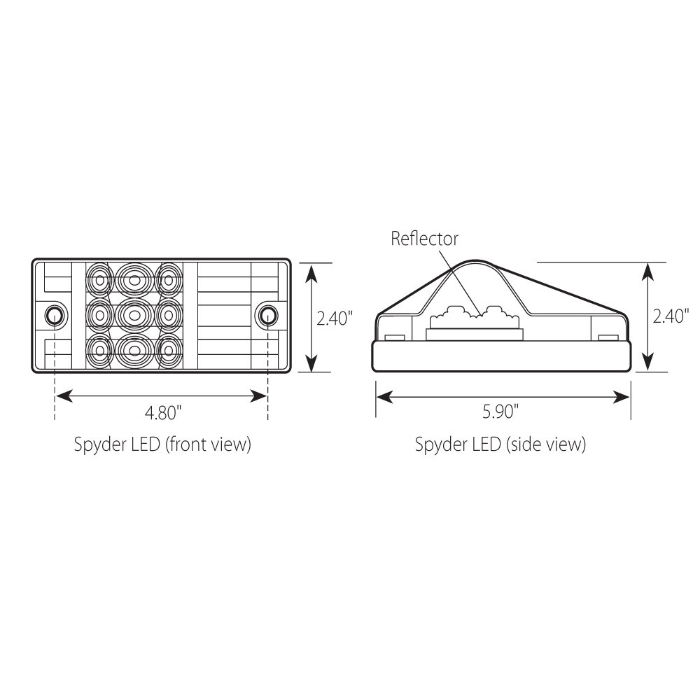 Grand General 78600 Amber Spyder 9-LED Side Mount Marker and Turn Signal Light - Heavy Duty Truck & Trailer Safety Lighting for Enhanced Visibility