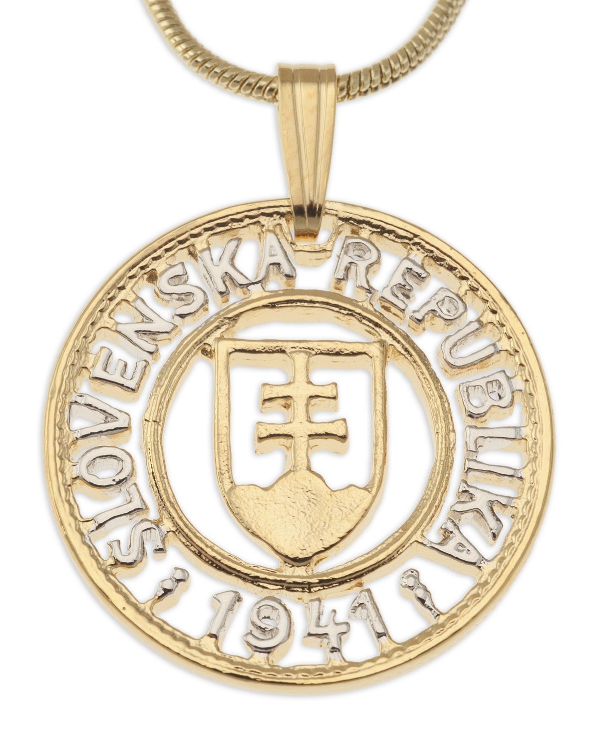 Handmade Slovakian One Koruna Coin Pendant Necklace - Vintage Silver Coin Jewelry for Women - Perfect Gift for Travel Lovers & Collectors