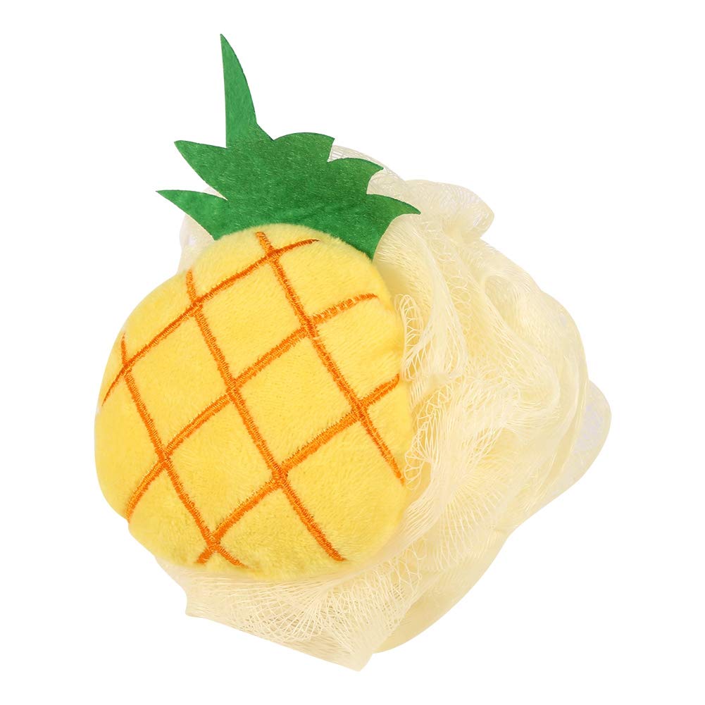 LZKW Mesh Shower Ball - Exfoliating Bath Sponge for Sensitive Skin, Travel-Friendly Shower Accessories (Pineapple Design) | Perfect for Home Spa, Gym Bag & Family Travel Essentials