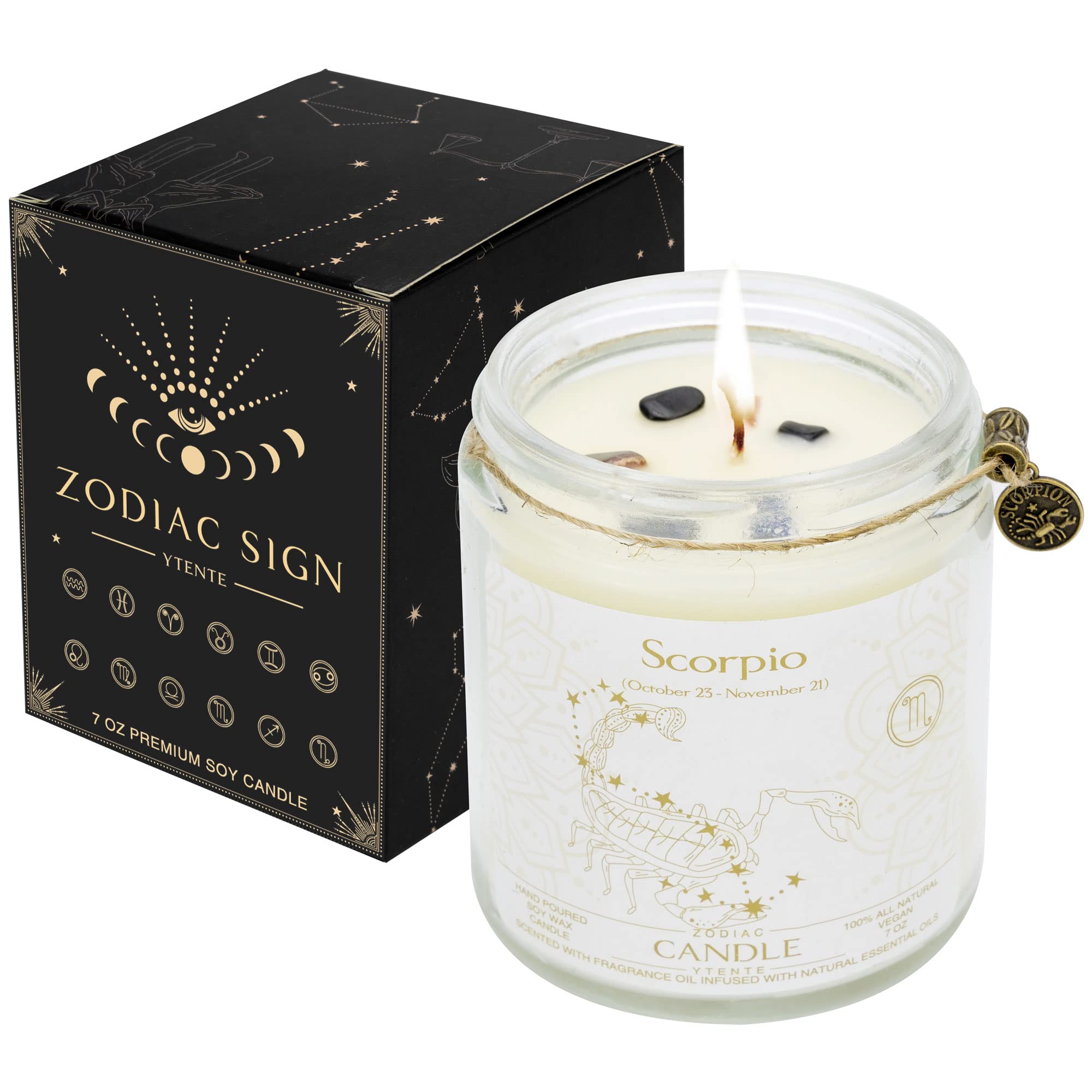 Scorpio Zodiac Scented Soy Candle - Lavender Gift for Women & Men - Birthday, Home Decor