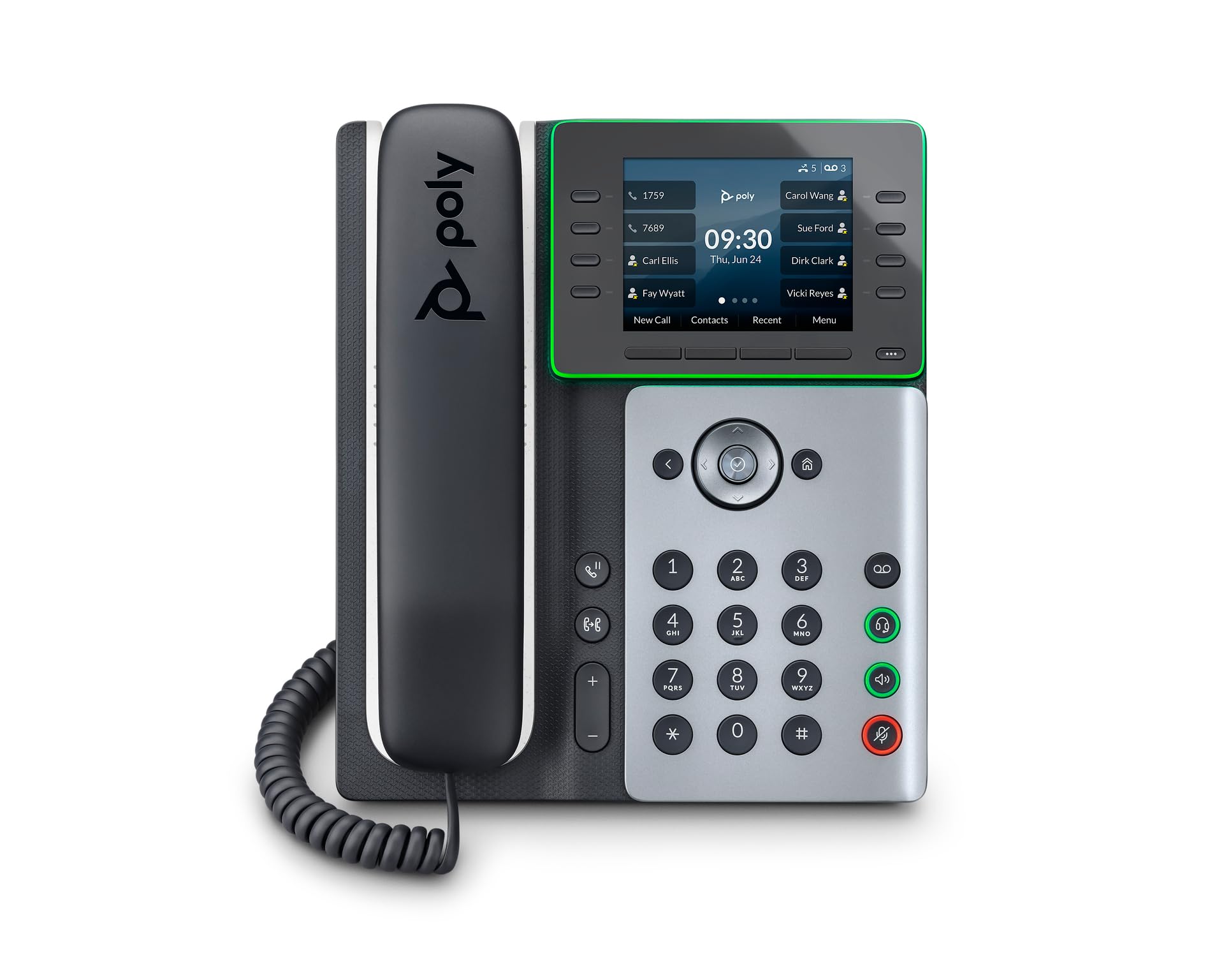 Poly Edge E350 IP Desk Phone (Plantronics + Polycom) – Easy Setup with Wi-Fi – 8-Line Keys for 32 Lines – Bluetooth for Mobile & Headset – Ideal for Office, Call Center & Remote Work