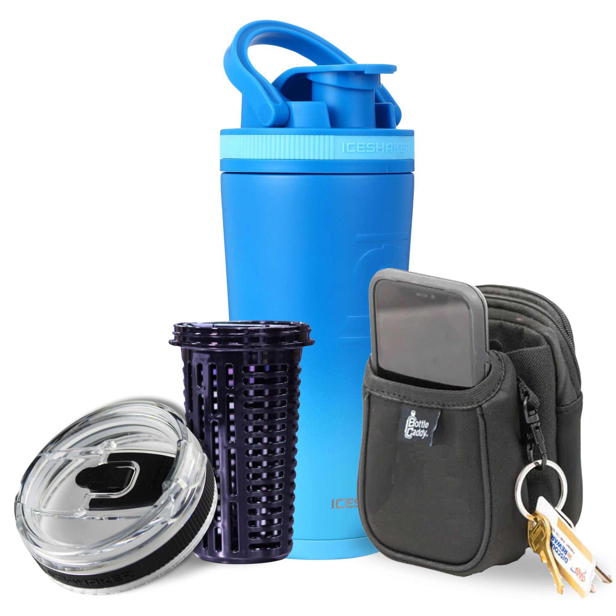 Blue Color Rush 26oz Insulated Stainless Steel Water Bottle with Ice Shaker Lid - Perfect for Gym, Workouts & Outdoor Activities