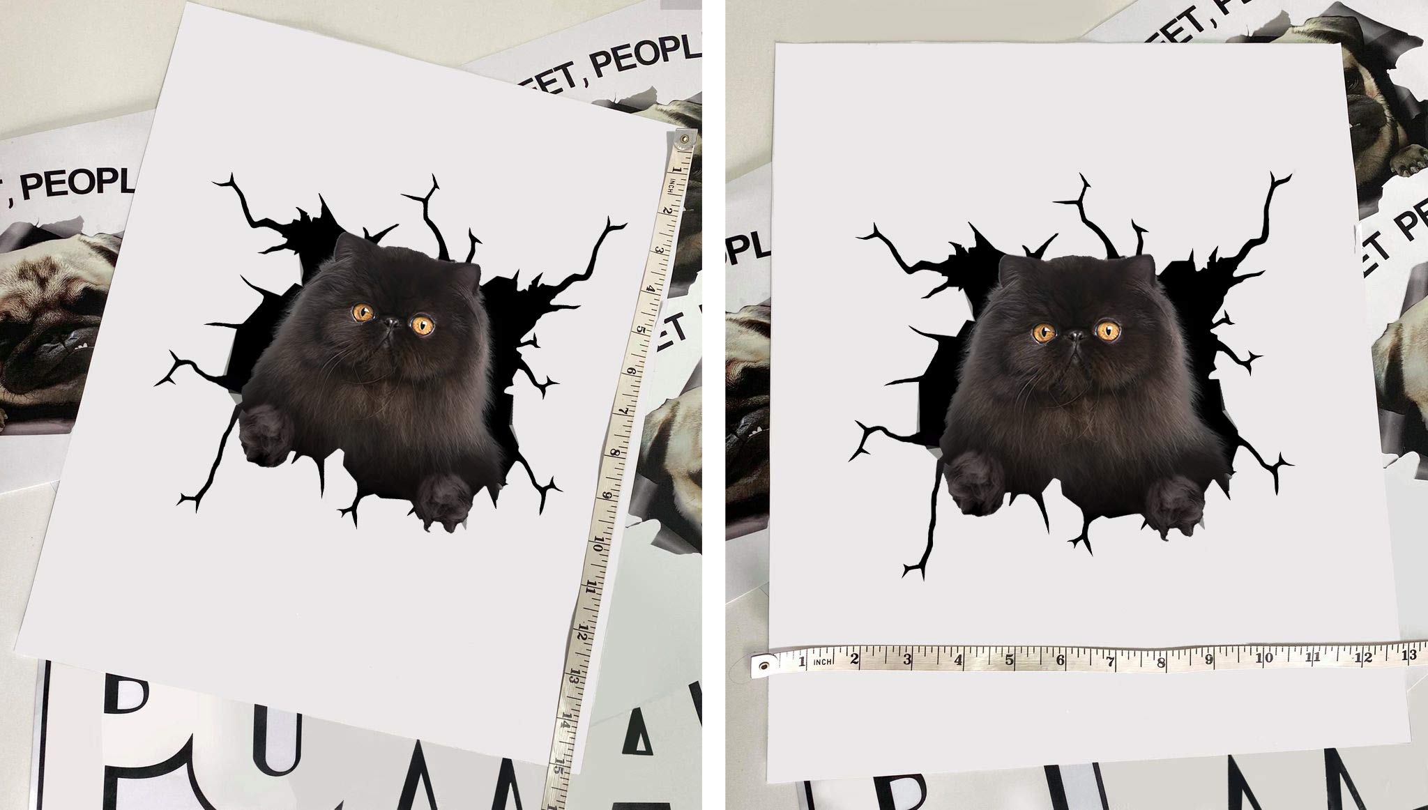 Persian Cat Car Decals - Pack of 2 Waterproof Vinyl Stickers for Car Windows & Walls (12
