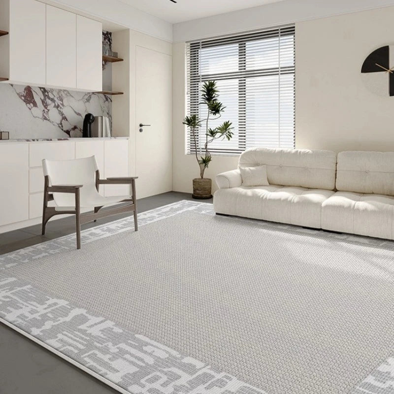 Kori Velvet Geometric Waterproof Antibacterial Area Rug - Soft Non-Slip Washable Carpet for Living Room, Bedroom, Nursery & Office