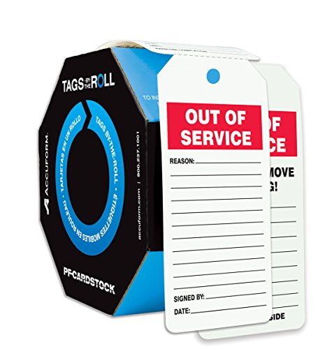 Accuform TAR730 Out of Service Tags by-The-Roll - 6.25