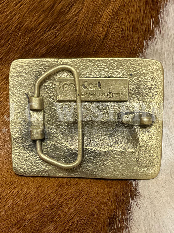 Colorado Silver Star 5 5750 B Deer Buck Rectangular Brass Belt Buckle - Western Style Accessory for Cowboy Boots & Jeans Outfits
