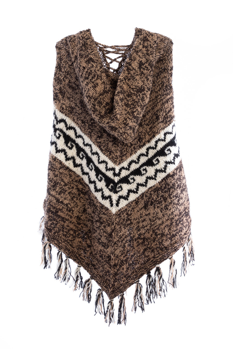 Cozy Hand-Knit Wool Hooded Poncho for Women - Warm Winter Cape Shawl Wrap - Perfect for Outdoor Activities, Camping & Travel