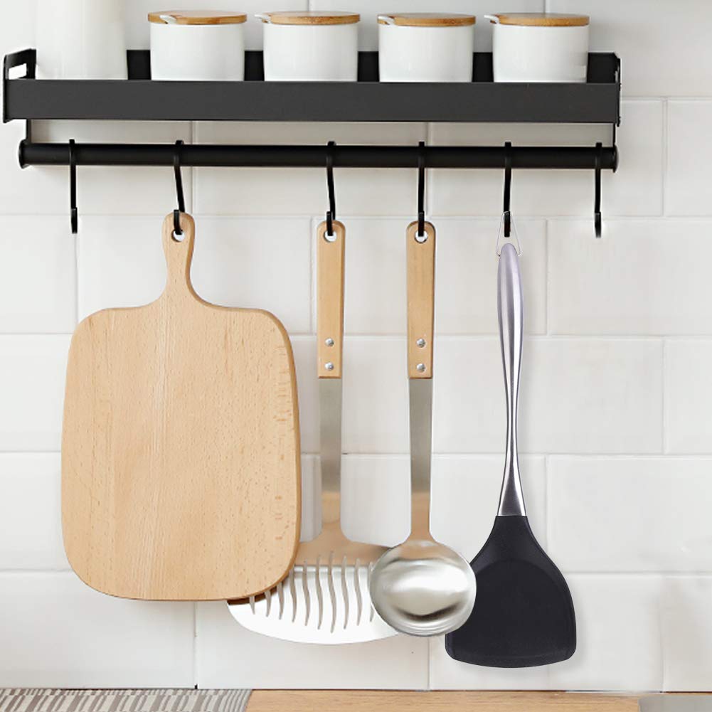 Non-Stick Silicone Turner Spatula - Heat Resistant Kitchen Cooking Utensil with Long Handle for Flipping Pancakes, Eggs, Burgers - Perfect for Home & Restaurant Use